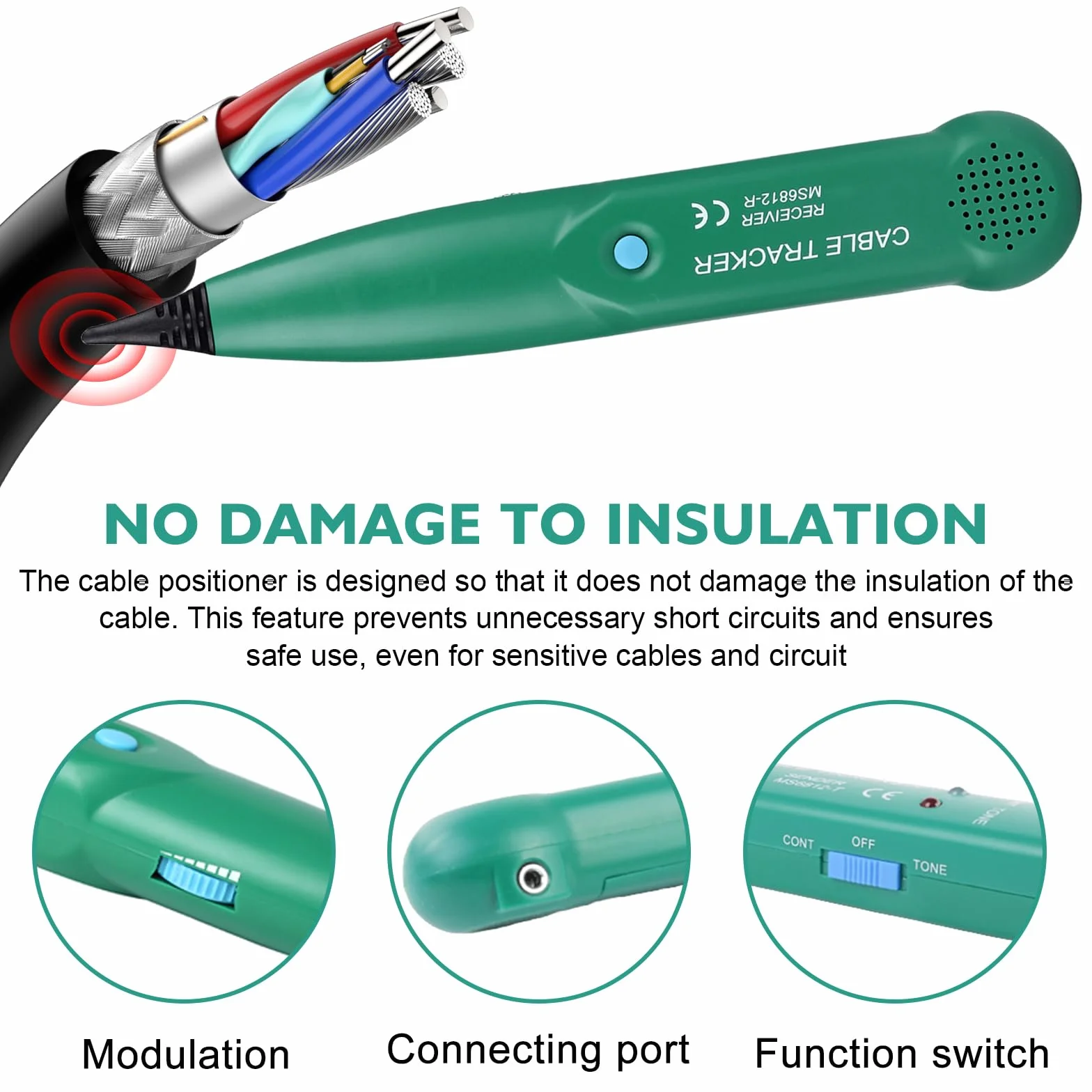 Buscador de cables para cable de rotura, dispositivo de búsqueda: buscador de cables, buscador de cables, rastreador de cables para comprobador de cables de red, paso del circuito de prueba