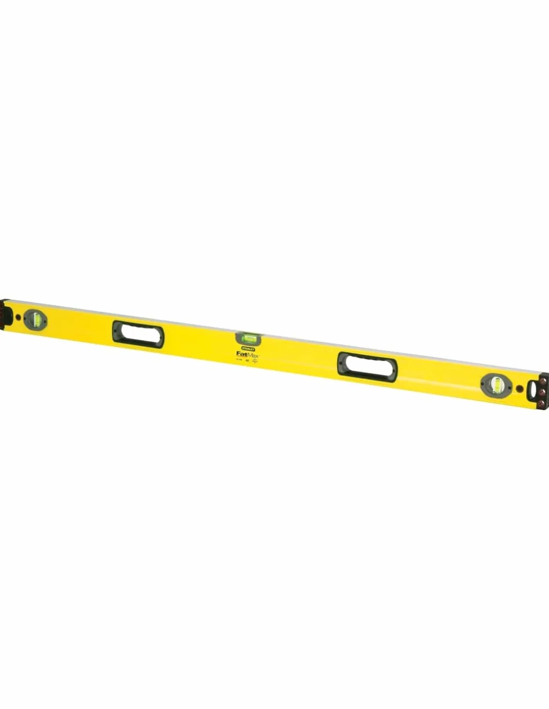 STANLEY Nivel FatMax II 90 cm, cuerpo de aluminio reforzado, 3 burbujas de visibilidad, precisión +/- 0.5mm/m, bases mecanizadas, extremos de caucho, empuñaduras fijas, 1-43-536