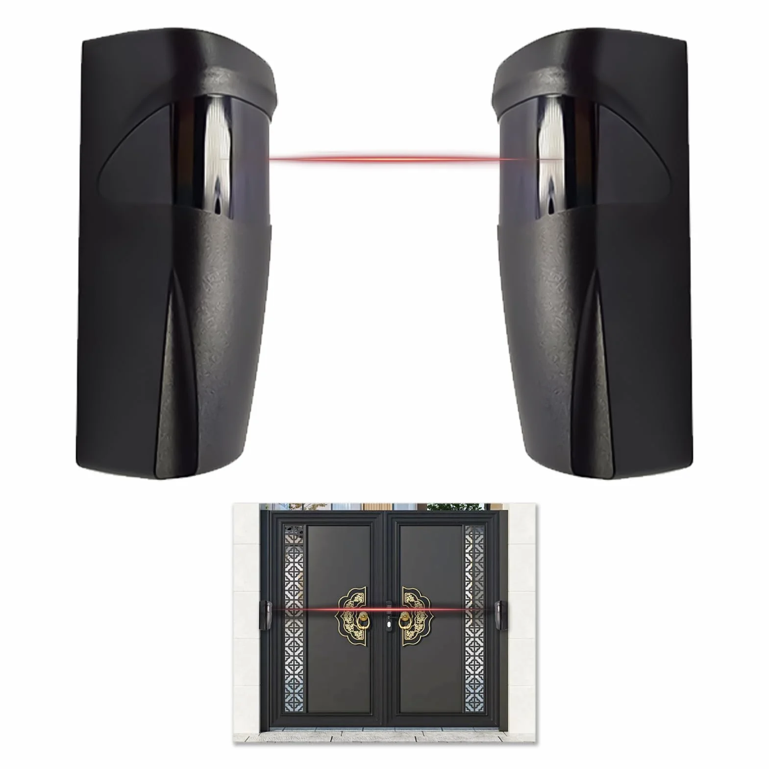 Coppia fotocellule cancello universali, Sensori a Fotocellula a Infrarossi 12/24V /DC/AC per Cancello Automatico e Porta Garage, Certificati IP55, Sensor Lichtstrahl, Distanza Operativa 15-20 Metri