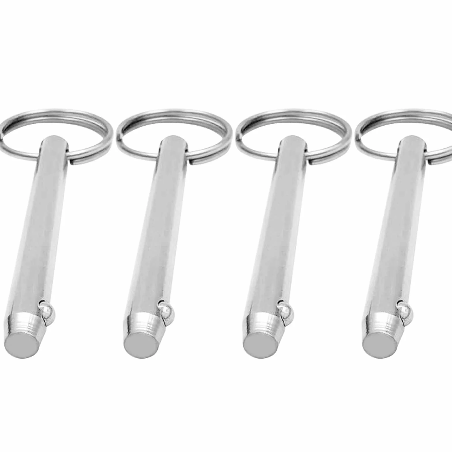 4 Pcs Pines de liberación rápida hardware marino de acero inoxidable Hardware Marino para Barco Cubierta Superior Bisagra Barcos accesorios de bloqueo Pin con bola de bloqueo Pull Ring(72 * 8 mm)