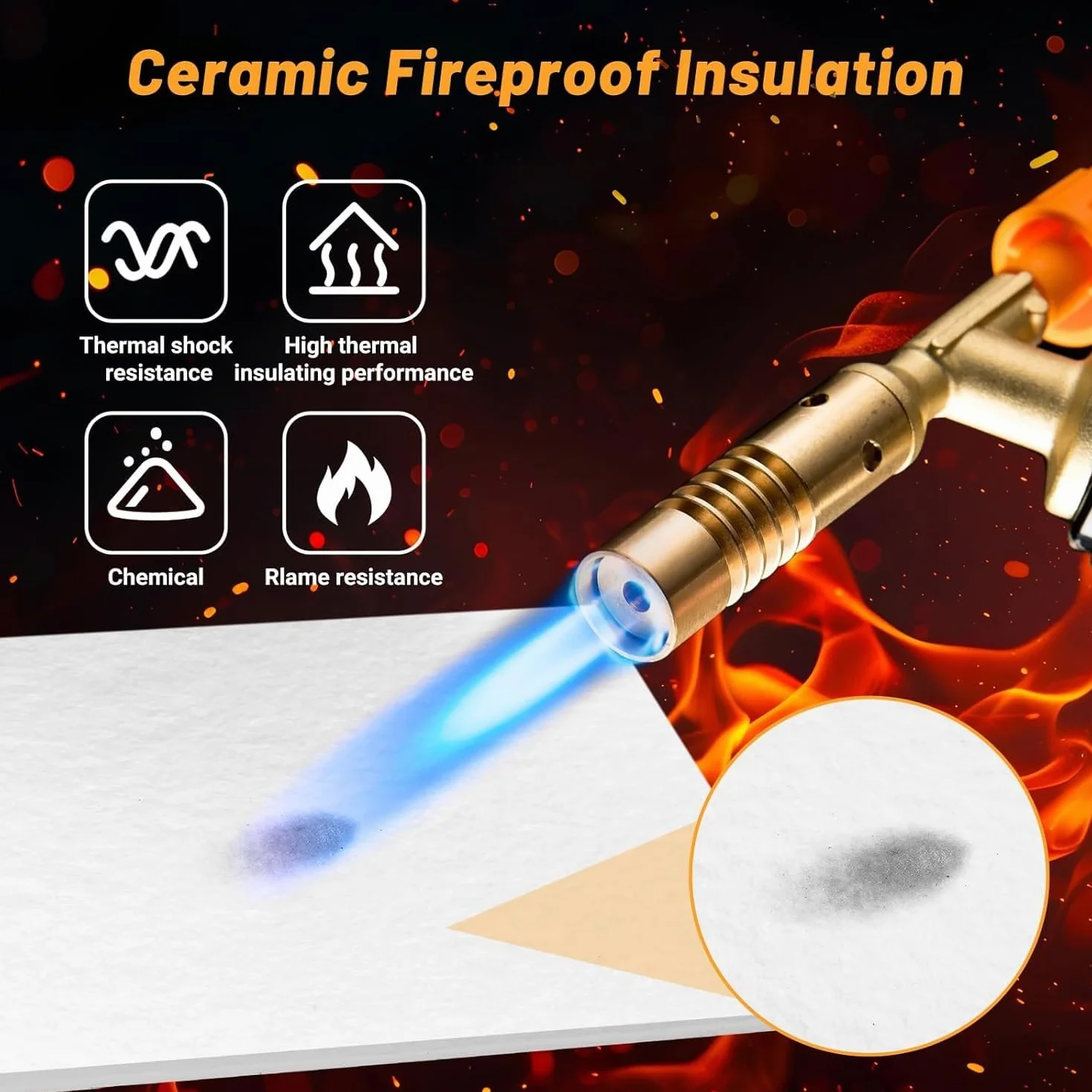 Papel de fibra cerámica de alta temperatura, aislamiento ignífugo for calderas y hornos, 4 Uds.(Thick: 1mm)