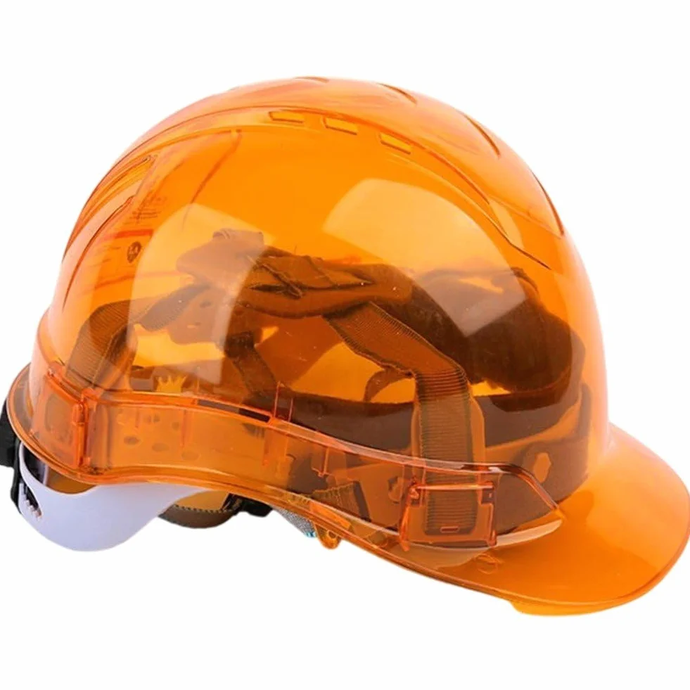 Casco De Seguridad Transparente para Exteriores, Casco Protector para Trabajadores, Casco Duro para Constructores Forestales, Construcción E Industria.