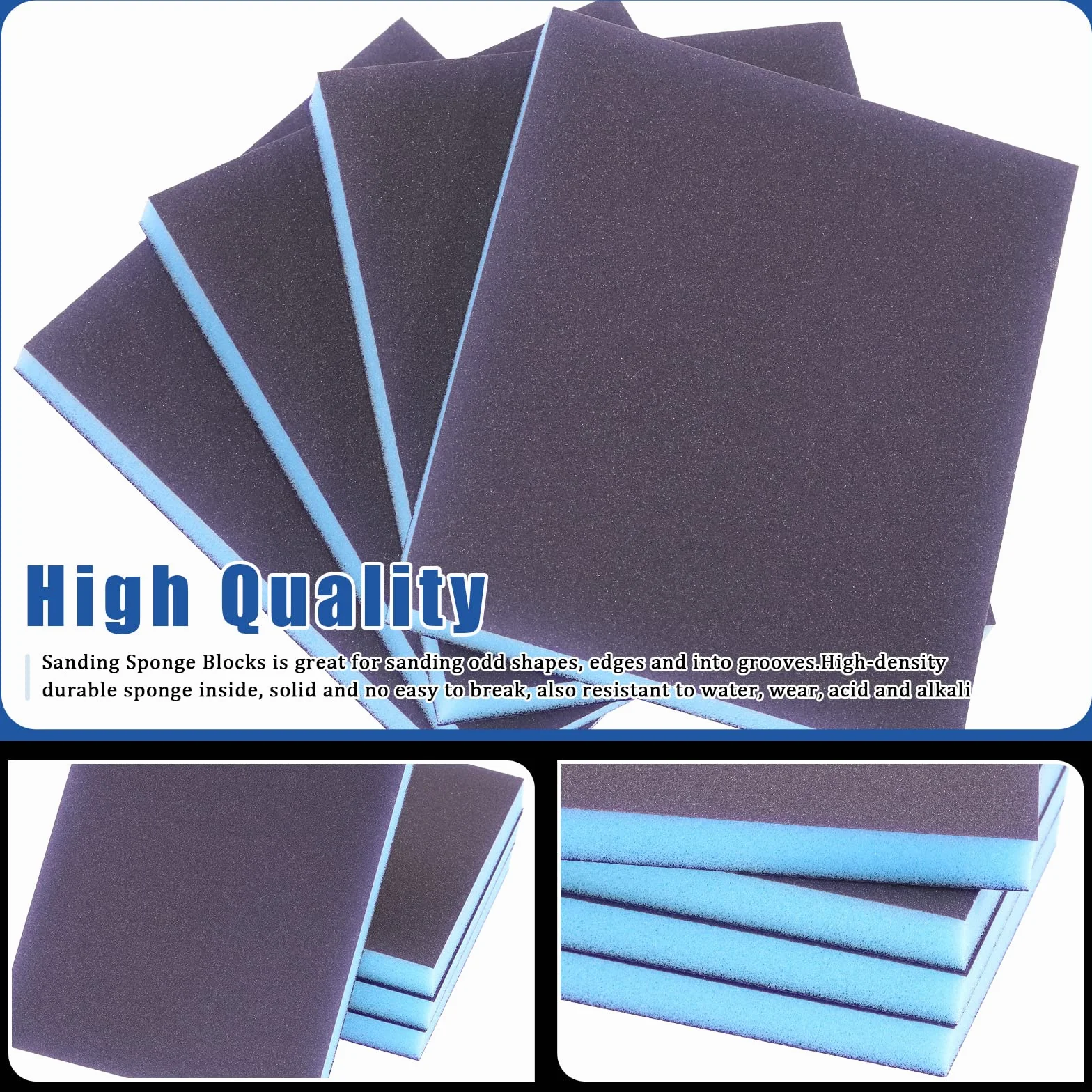Glarks El kit de 21 esponjas de lijado de grano 220 incluye 20 bloques de lijado reutilizables y lavables de 120 x 100 x 12 mm con 1 cepillo de pintura para madera, metal, pintura y paneles de yeso