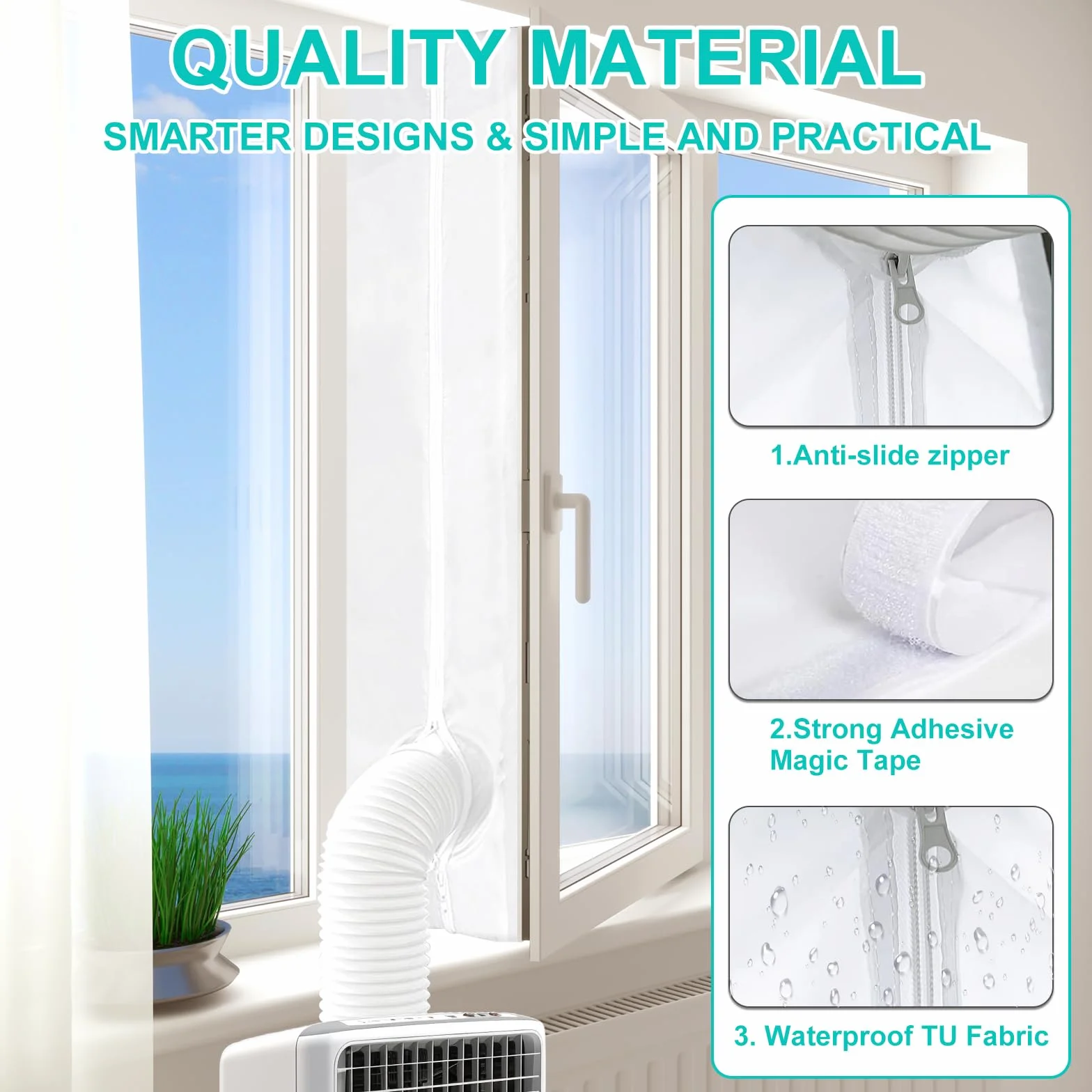 Junta para ventanas de aire acondicionado, junta Pgtc para ventanas de aire acondicionado móvil, secador de aire comprimido, adecuado para Hot Air Stop de 4 m, ventanas batientes, ventanas de techo (B