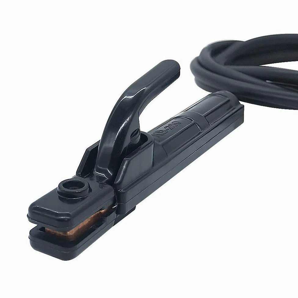 Pinza de retención de electrodos para soldadura, incluye soporte de electrodos de 200 A o 300 A (16 mm²/200 A, mandril de 9 mm (3 m)