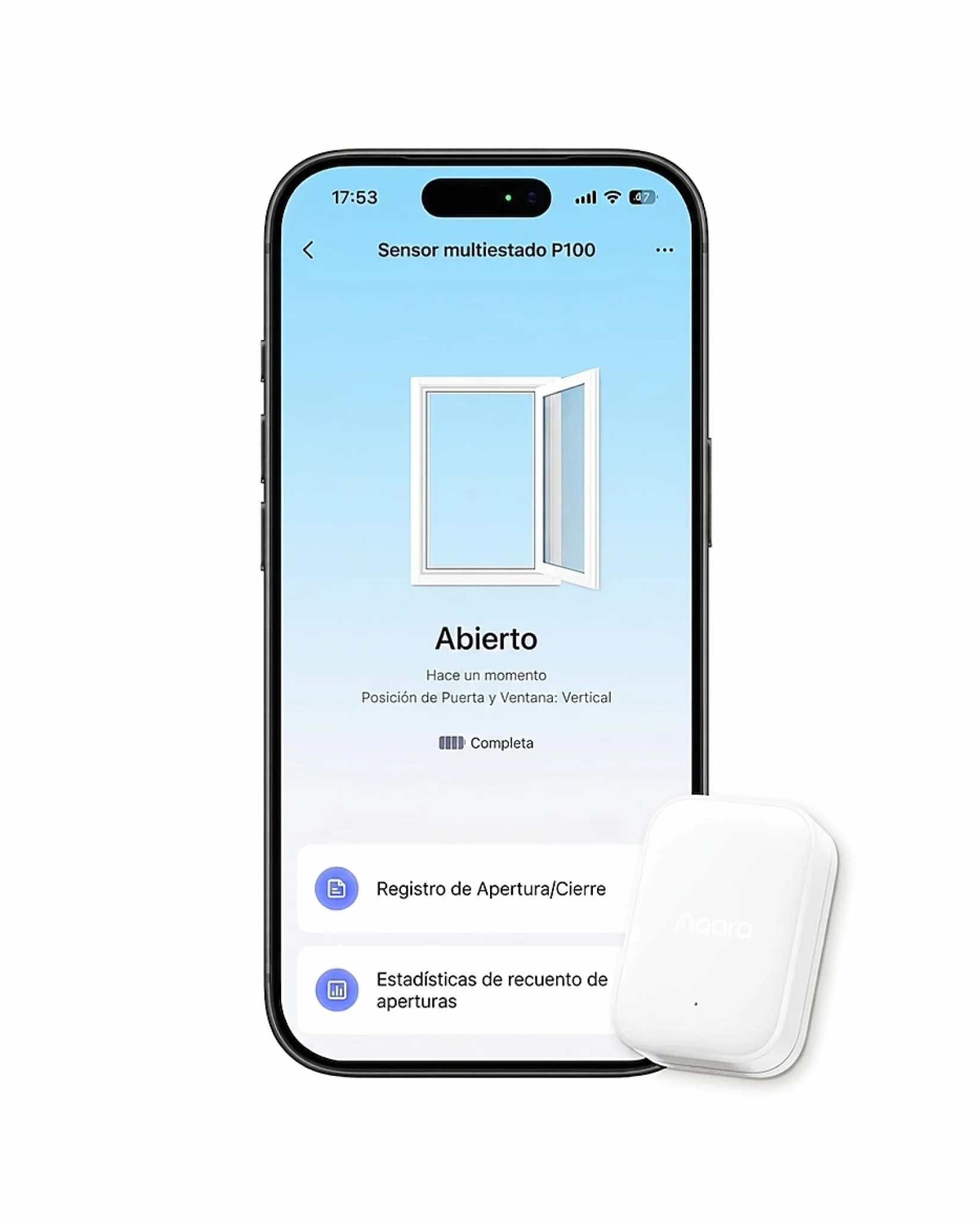 Aqara Sensor Multiestado P100, Thread/Zigbee, Sensor de Puerta/Ventana y Vibración, Monitoreo de Apertura/Cierre o de Objetos, Compatible Apple Home,Home Assistant, Alexa, Google Home,Blanco