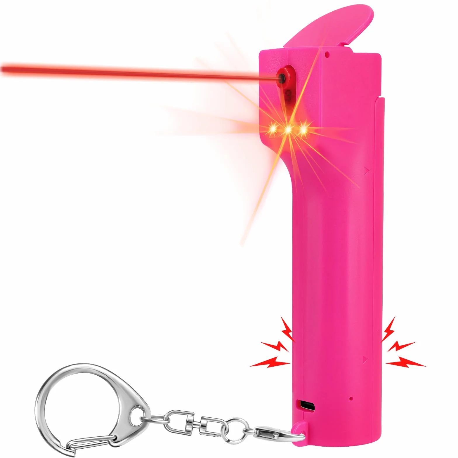 Alarma Personal 3-en-1 con Gel de Marcaje UV y Sirena 130dB - Rojo