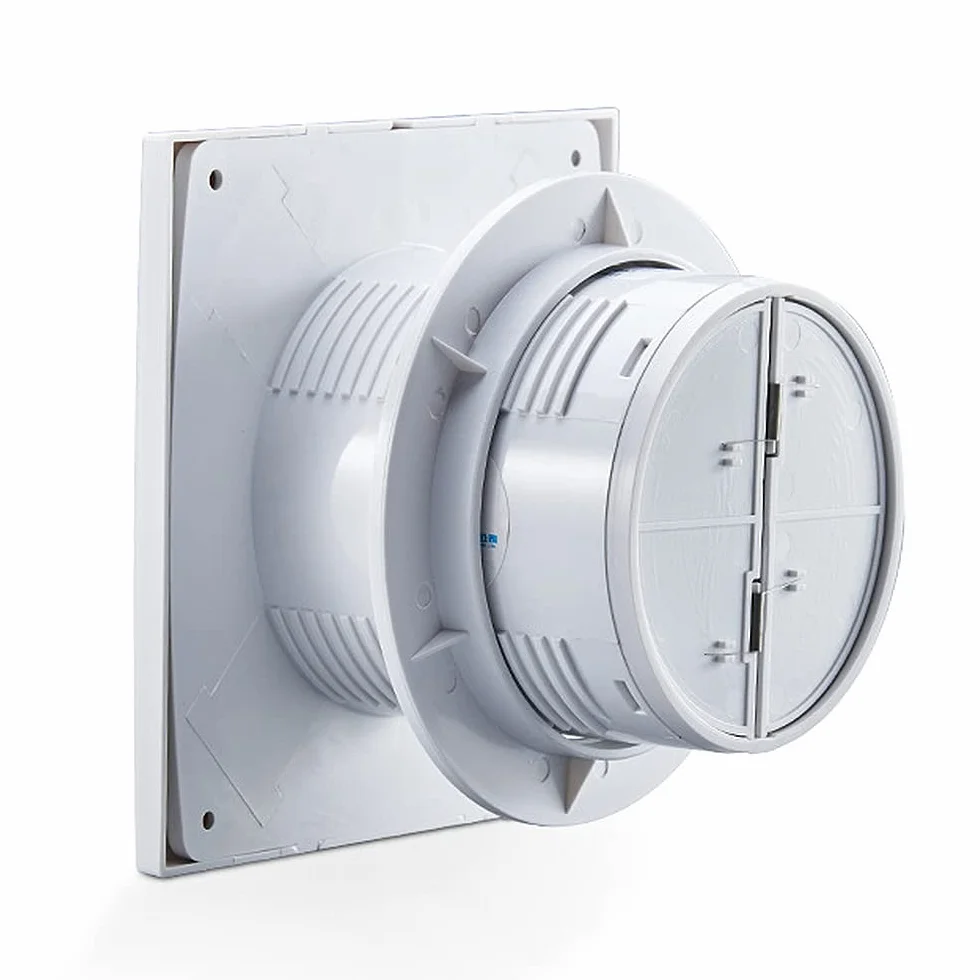 Extractor de aire 150 mm 18 W 320 m³/h con válvula antirretorno, montaje en ventana y pared Ventilador para cocina, baño, invernadero, garaje -6 pulgadas