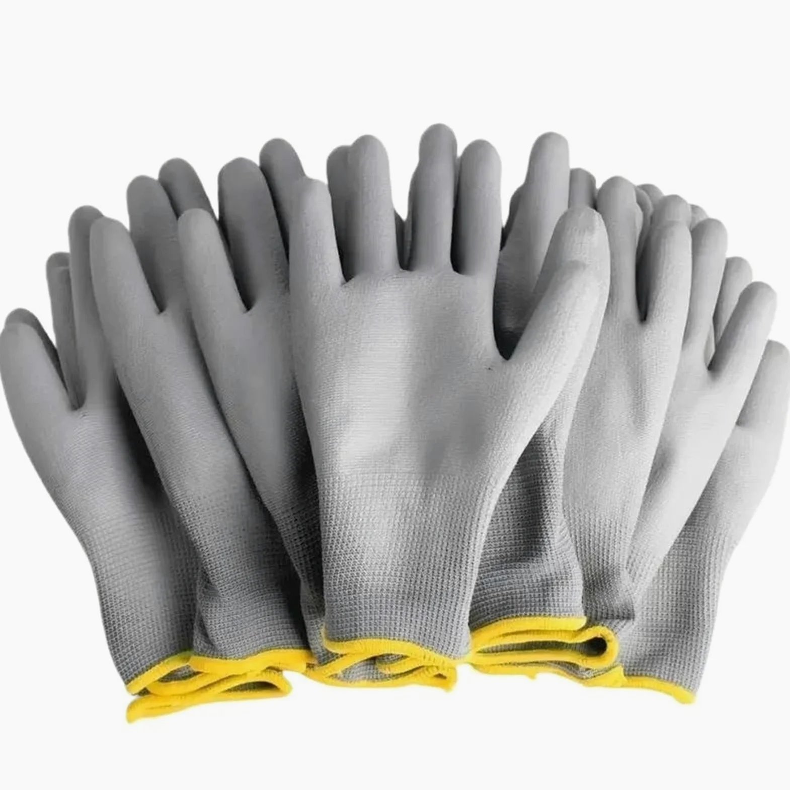 Genérico 12 pares de guantes de trabajo con palma recubierta - Guantes de seguridad negros/grises for horticultura, carpintería y reparaciones.(Gray 24 pairs,L)
