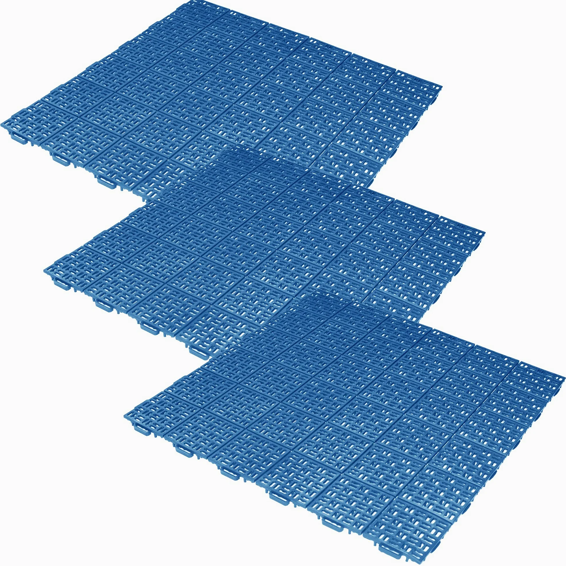 WELL HOME MOBILIARIO & DECORACIÓN Pack 3 baldosas para jardín efecto drenaje de 55,5x55,5 cm. Cobertura total 0,9 m2 – Colección Marte – Azul