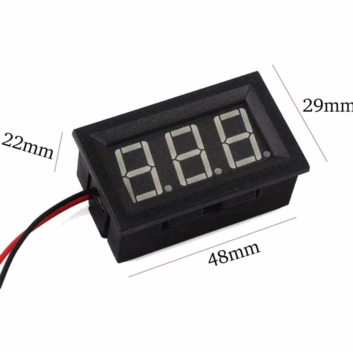 ARCELI 0.56 '' DC 0-30V Voltímetro Digital Probador de Voltaje Indicador Pantalla LED Brillante 3 Cables Voltímetro para Montaje en Panel de Motor de automóvil de Motocicleta - Azul