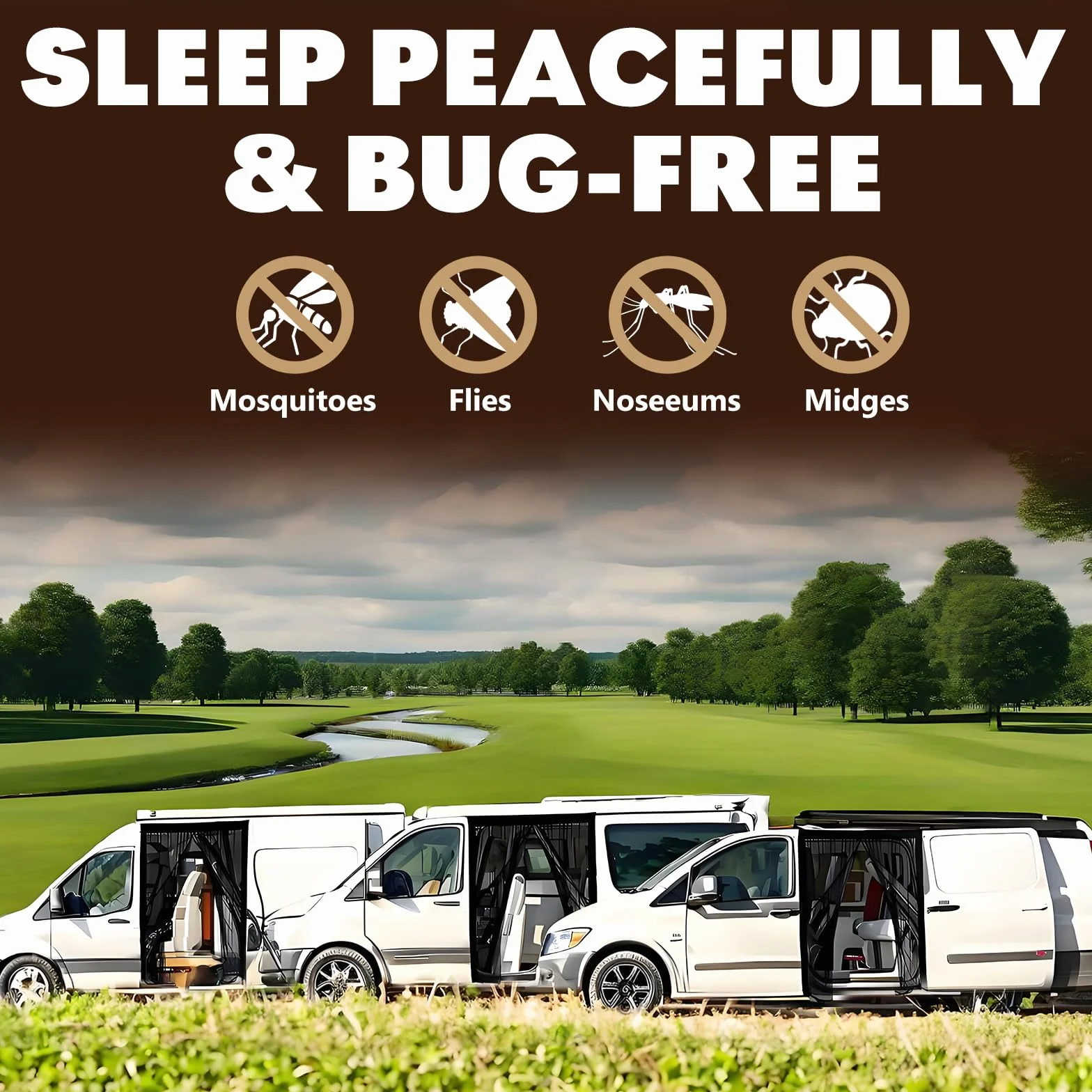 Mosquitera magnética para furgoneta, mosquiteras para coche, imanes Universa, cierre magnético central, autocaravanas, puerta lateral/maletero, ventilación, 180 x 150 cm