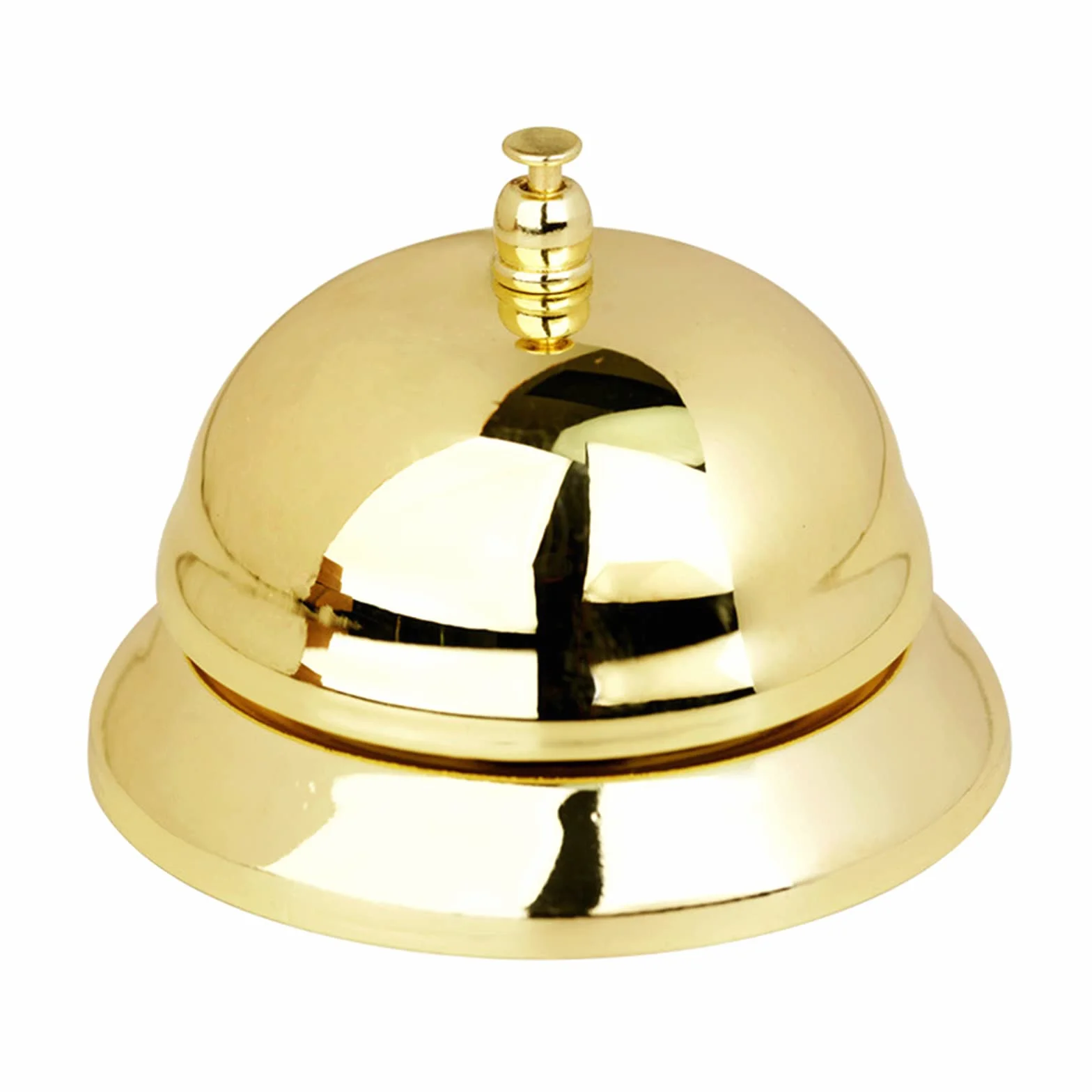 Campana de Servicio de Metal Tradicional Timbre de Mesa Timbre De Servicio Timbre De Recepción De Hotel 8.5cm de Diámetro para Hotel, Bar, Recepción，Restaurante,Mascotas Juego de Mesa 1 PCS （Dorado）