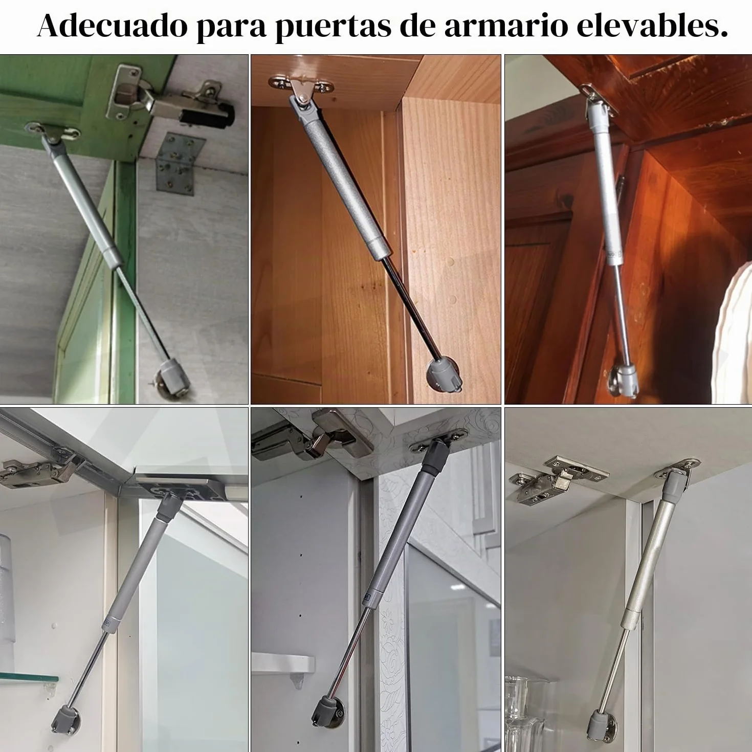 Pistones a Gas 80N 8kg Amortiguador de Gas para Puertas Elevables 2 Piezas con Tornillos