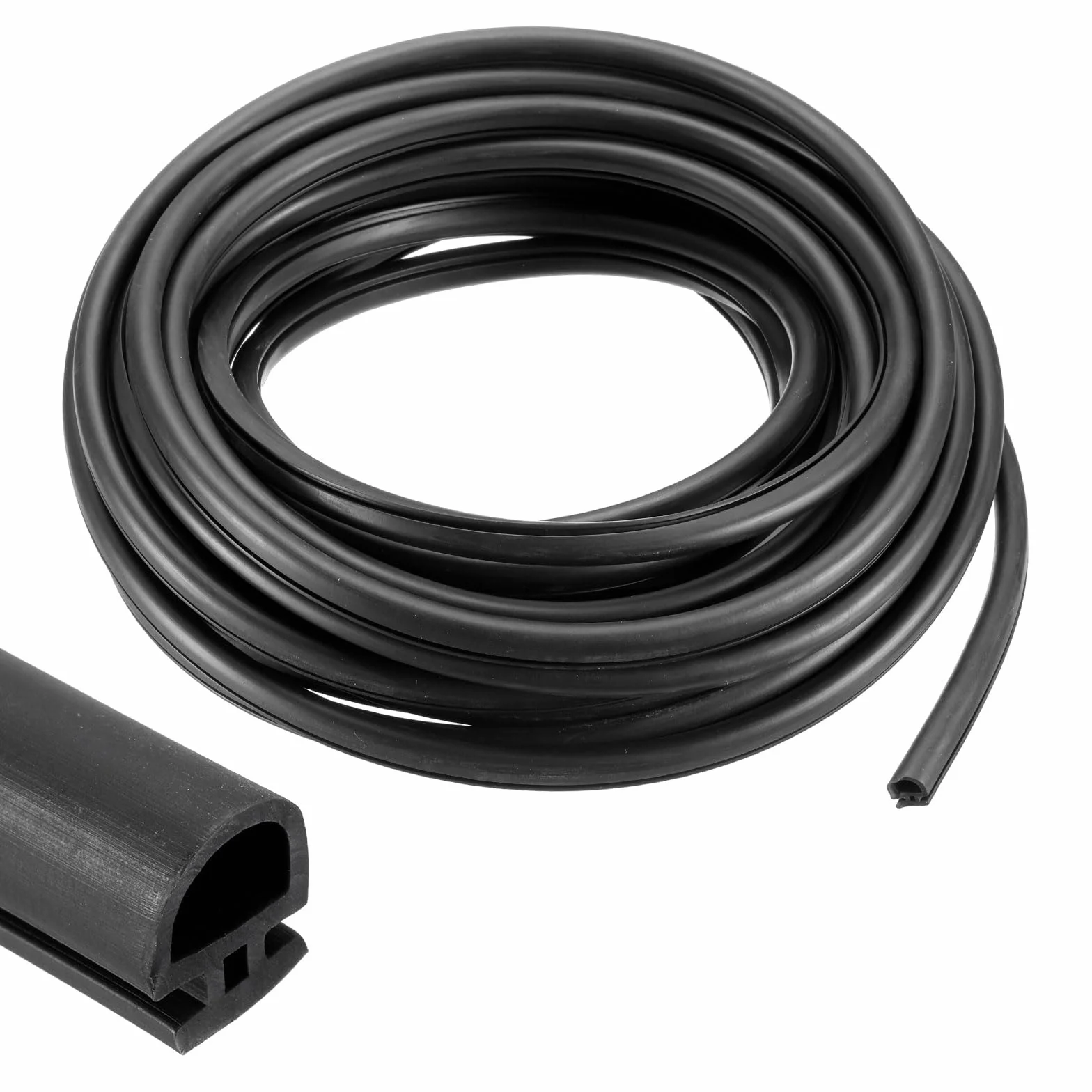PATIKIL Burlete Para Puerta Y Ventana, 5/16" De Ancho Perfil De Burbuja TPE Para Ranura De 0.3" En Marco De Puerta O Ventana (10 M/33 Pies, Negro)