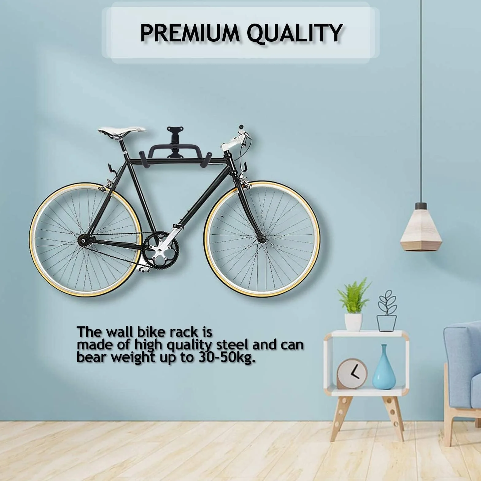Soporte de Pared Plegable para Bicicleta Poweka 2 Piezas - Colgador Bicicleta Pared para Garaje