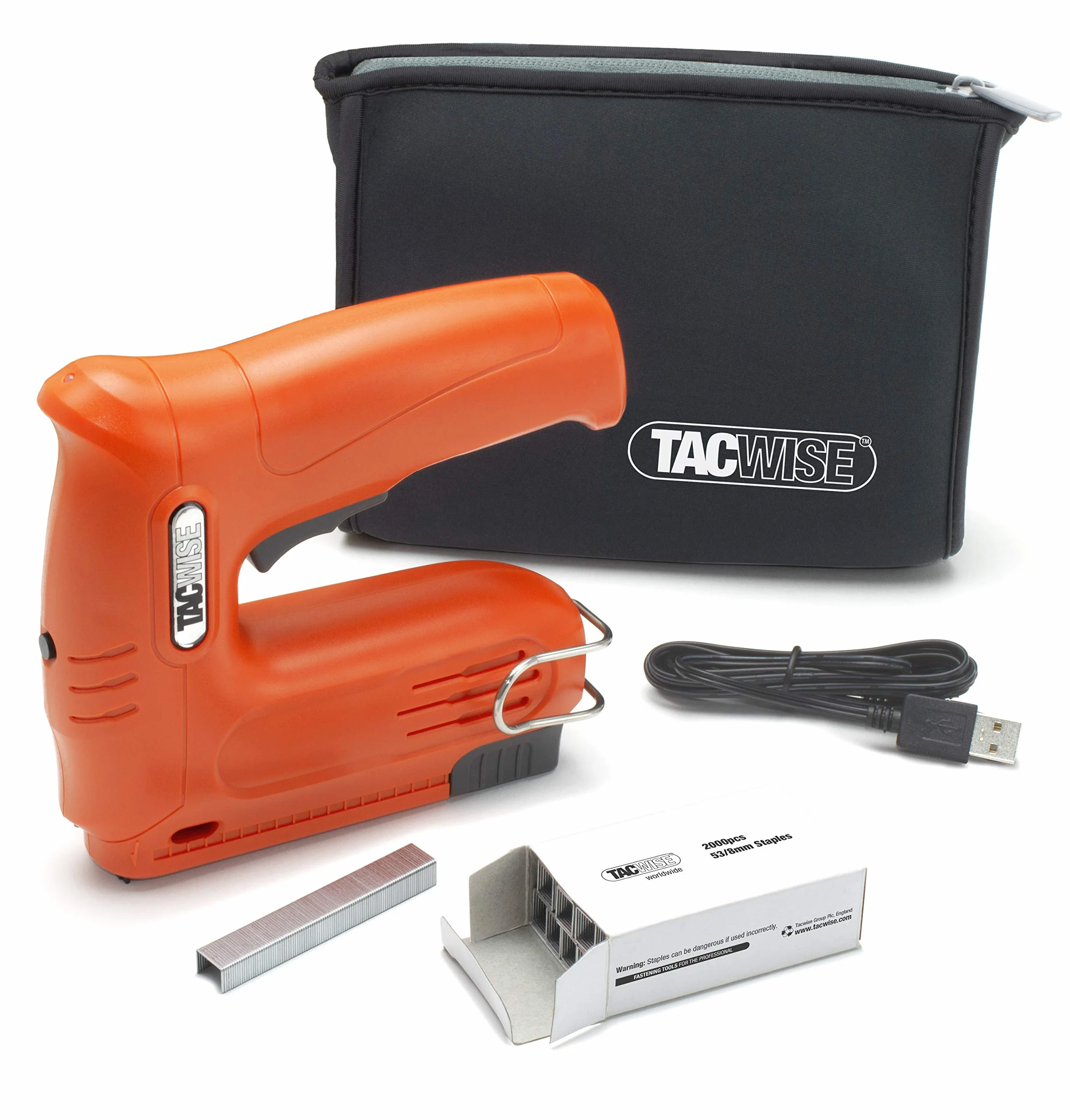 Tacwise 1564 Hobby 53-13EL Grapadora / Clavadora a Batería de 4V con 2000 Grapas. Naranja