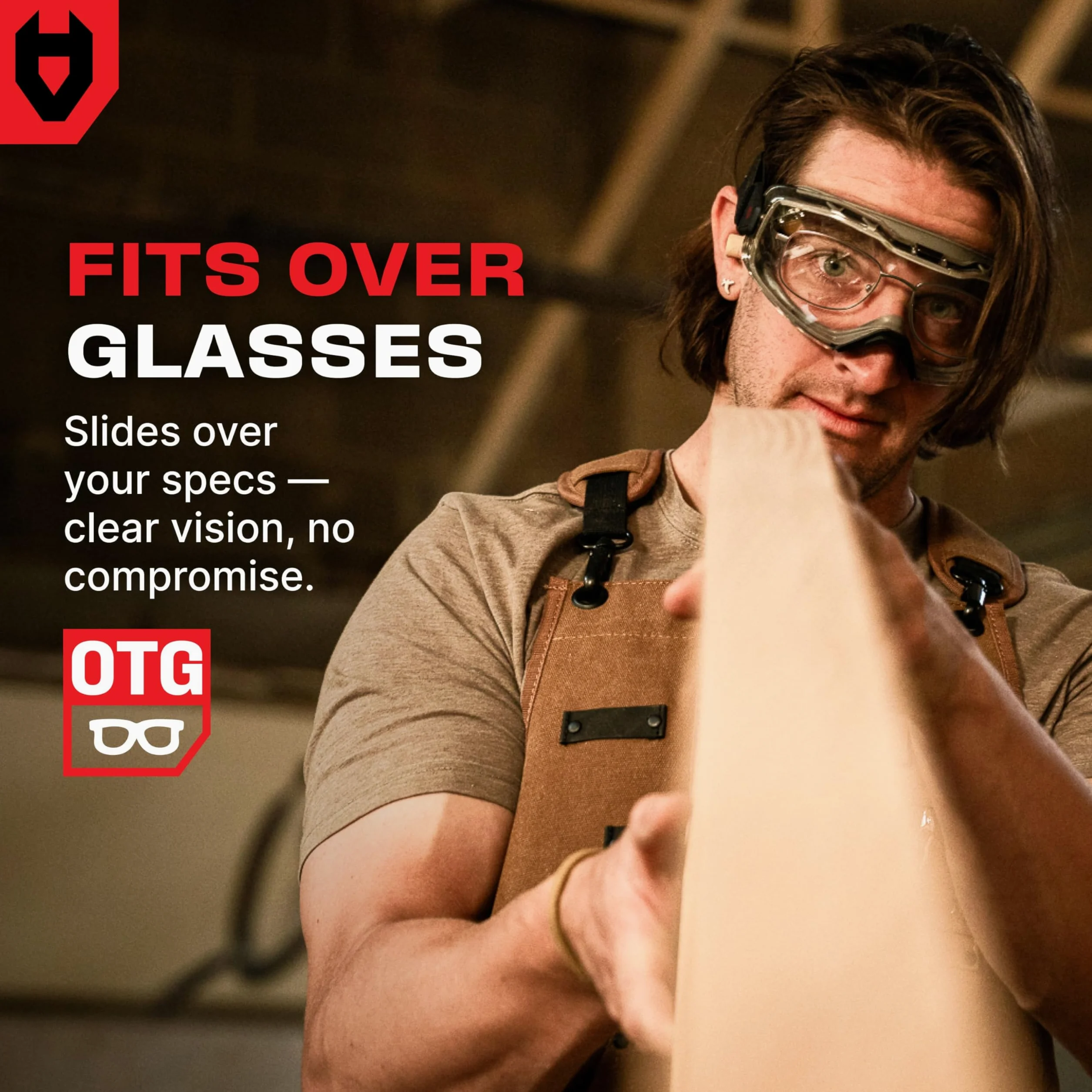 NoCry Gafas de seguridad híbridas con revestimiento antivaho y antiarañazos; lentes transparentes; brazos ajustables intercambiables y una banda elástica; certificado ANSI Z87.1