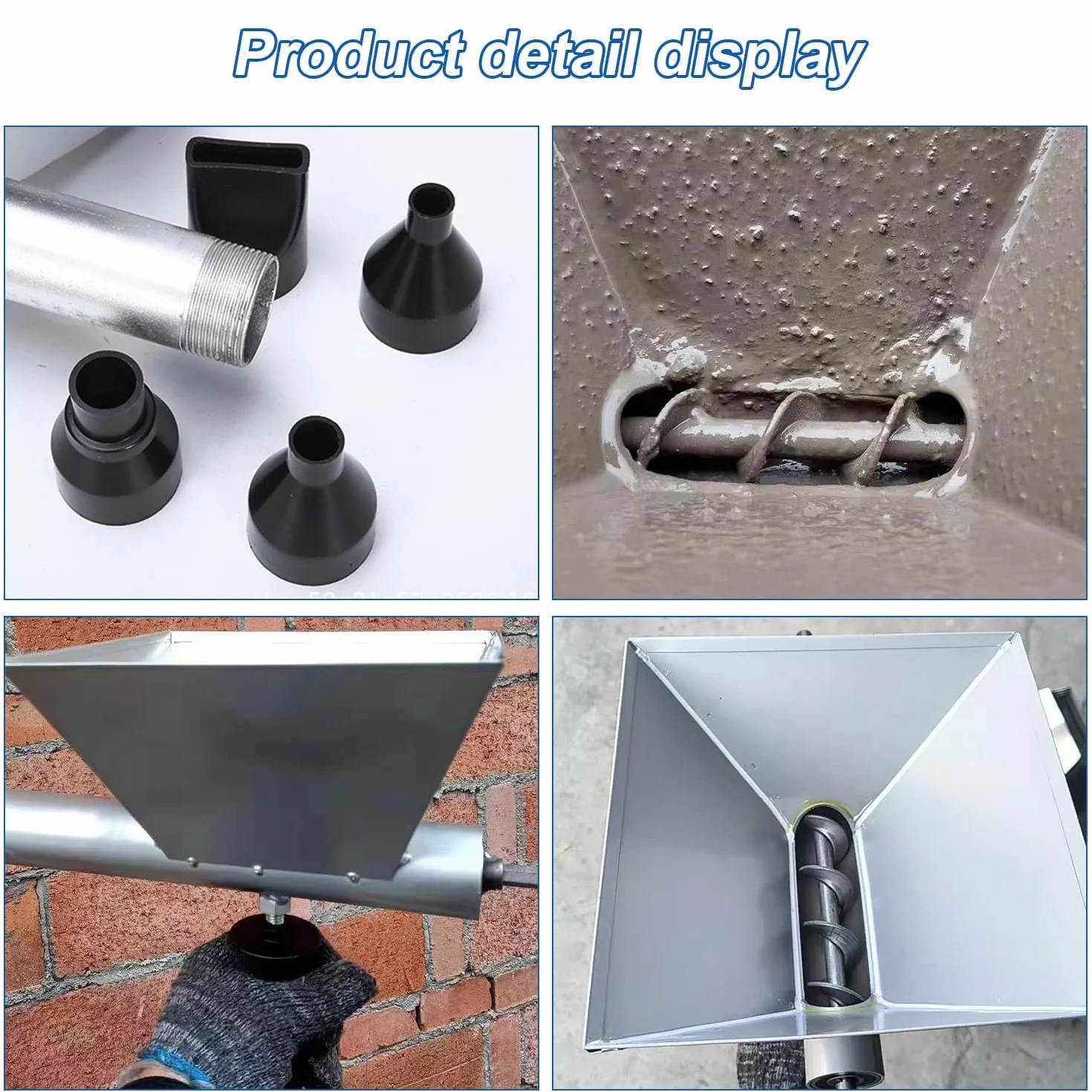 Aplicador Mortero Juntas, Maquina Gotele Manual, Hormigoneras Electricas, Amoladora de Mortero, Herramientas Albañileria con 4 Boquillas,Pistola Silicona para Puertas, Ventanas,Calafateo De Pisos