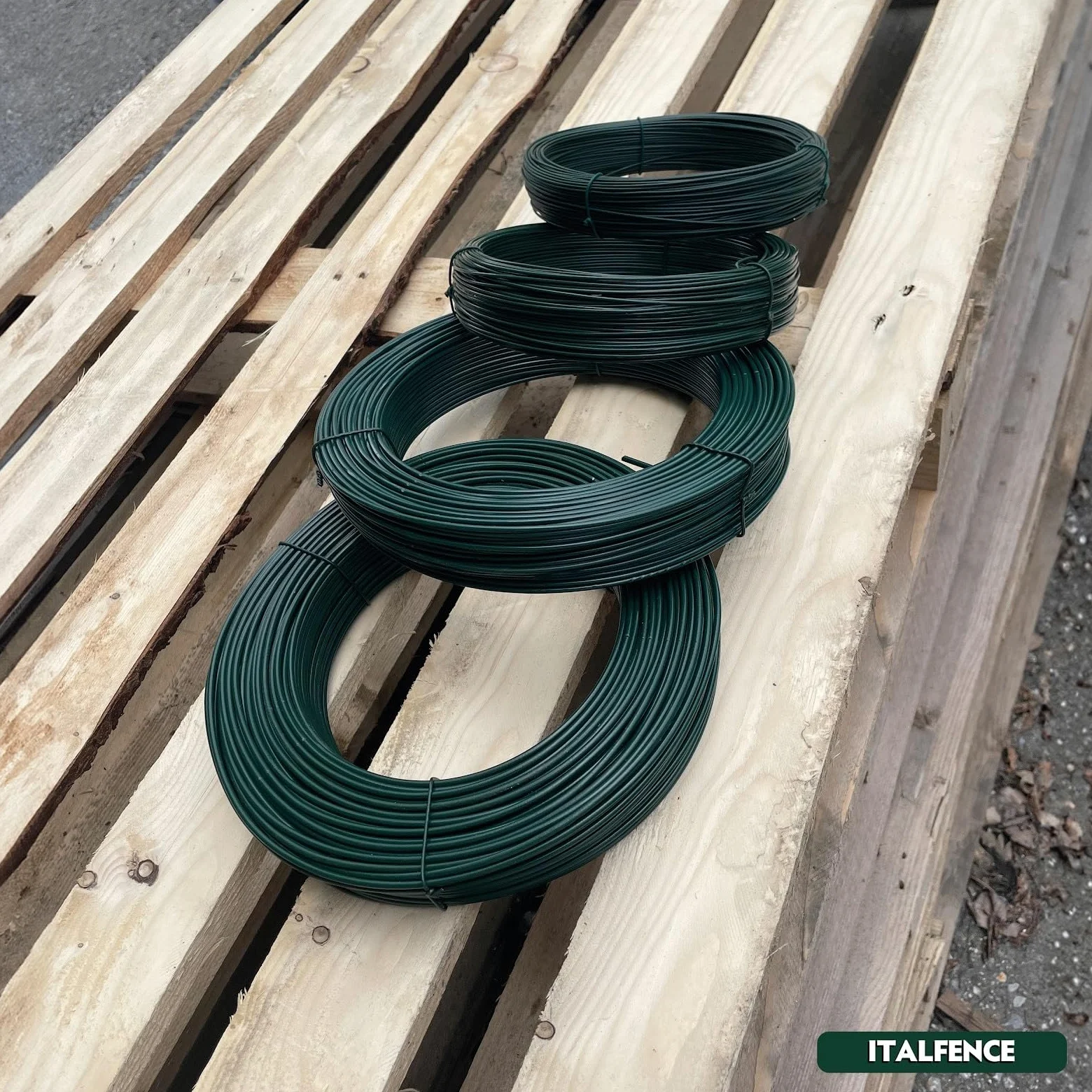Alambre de hierro Ø3,20mm para tensión plastificado verde, 100m
