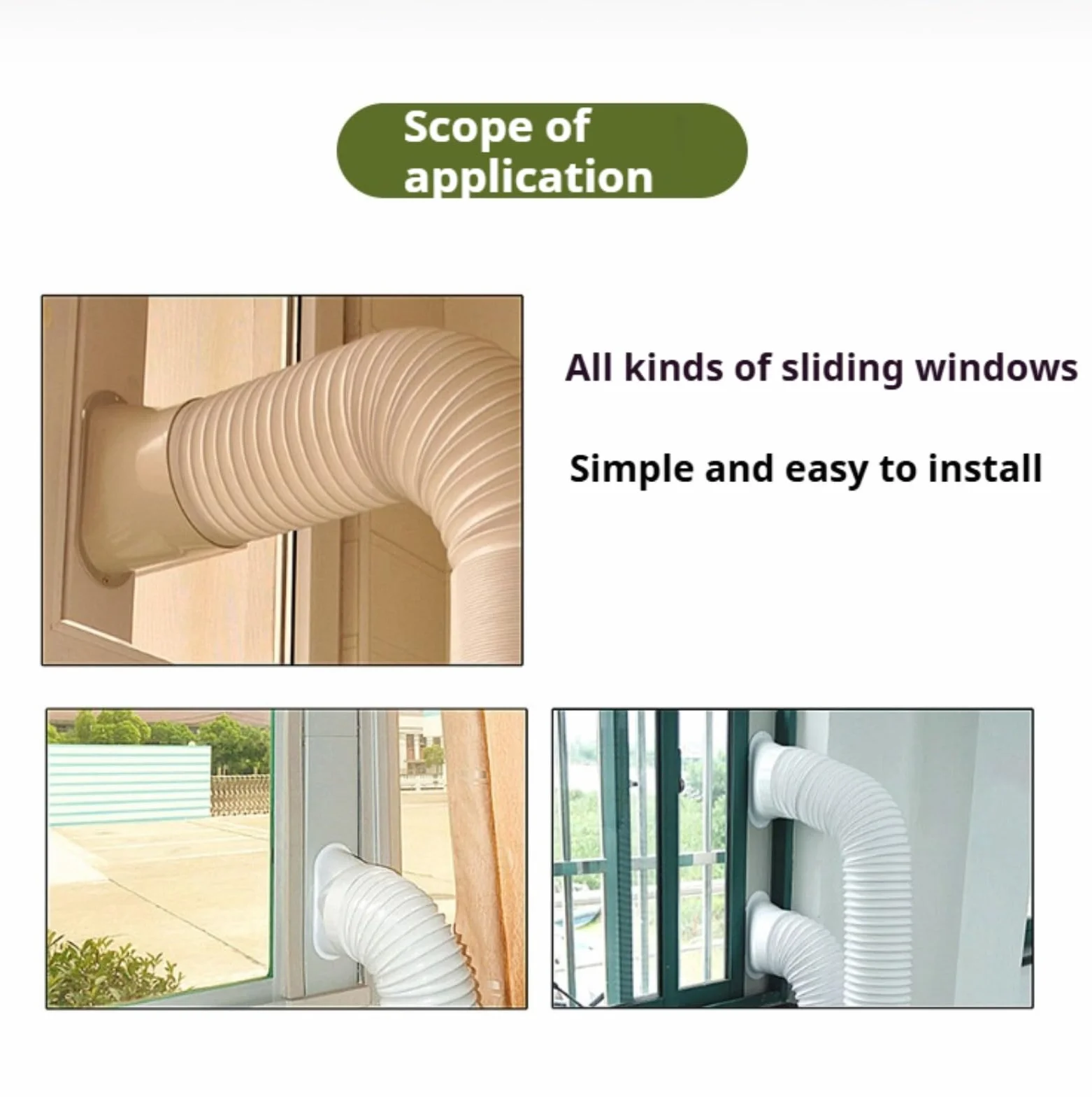 Kit De Ventana De Aire Acondicionado Portátil, Adaptador Ventana Aire Acondicionado, Placa Sellado Ventana Ajustable para Aire Acondicionado Móvil, Accesorio De Ventana De Aire Acondicionado