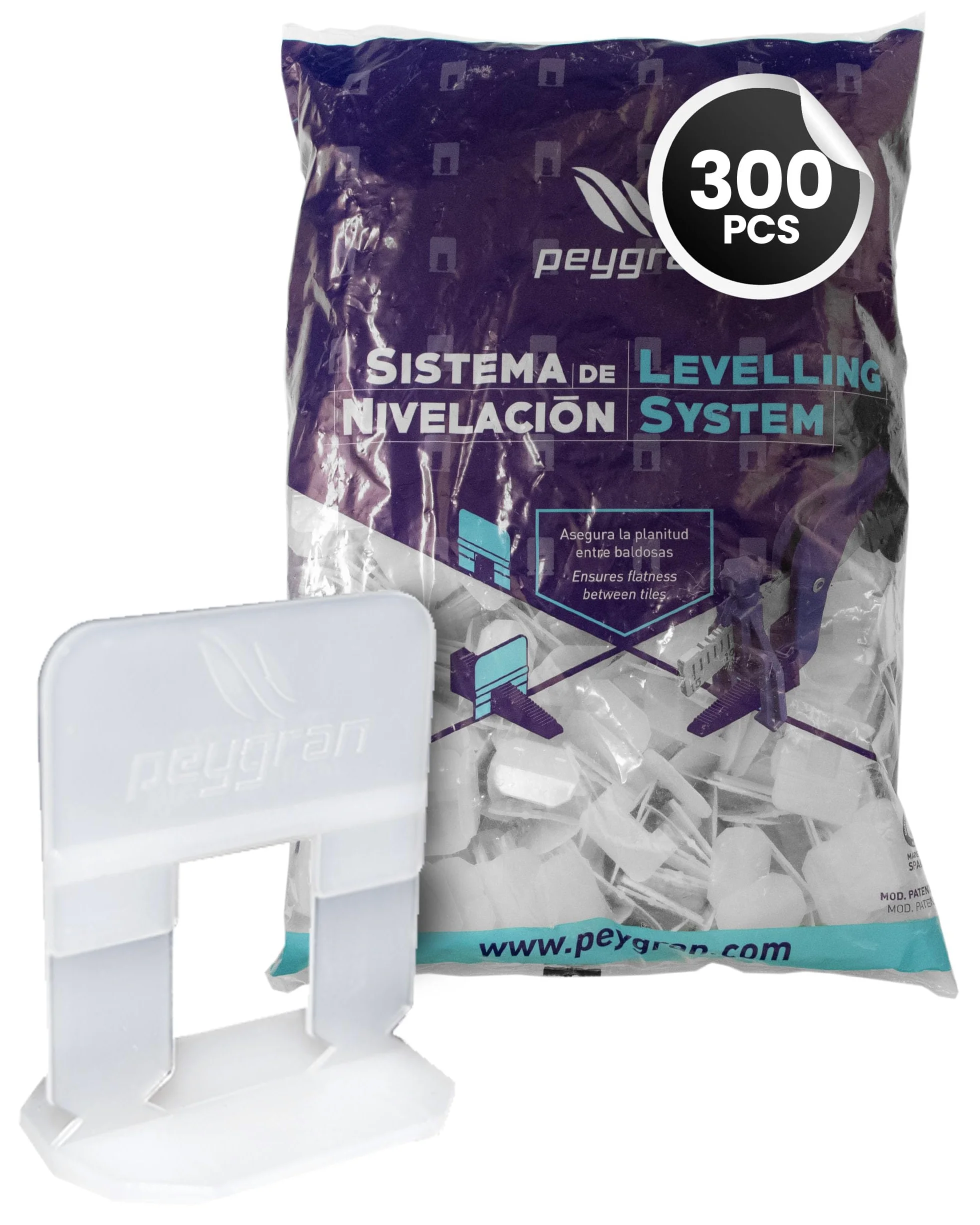 Sistema de nivelación Peygran, Clip 1mm (300 unidades)