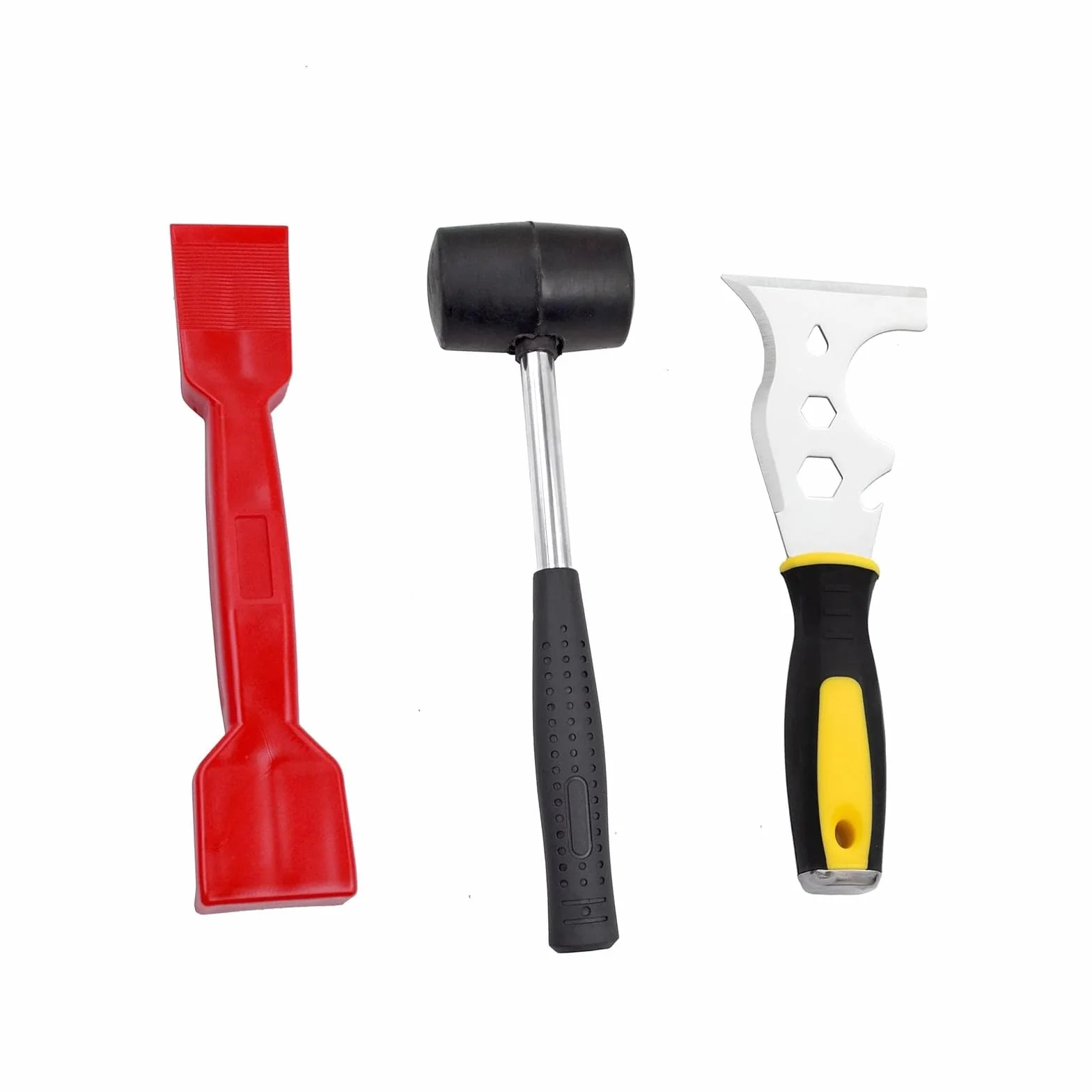 Kit de 3 herramientas de acristalamiento de ventanas, kit de herramientas de acristalamiento, mazo de goma, kit de funciones para ventanas (13 en 1) y pala de tiras, práctico paquete de herramientas