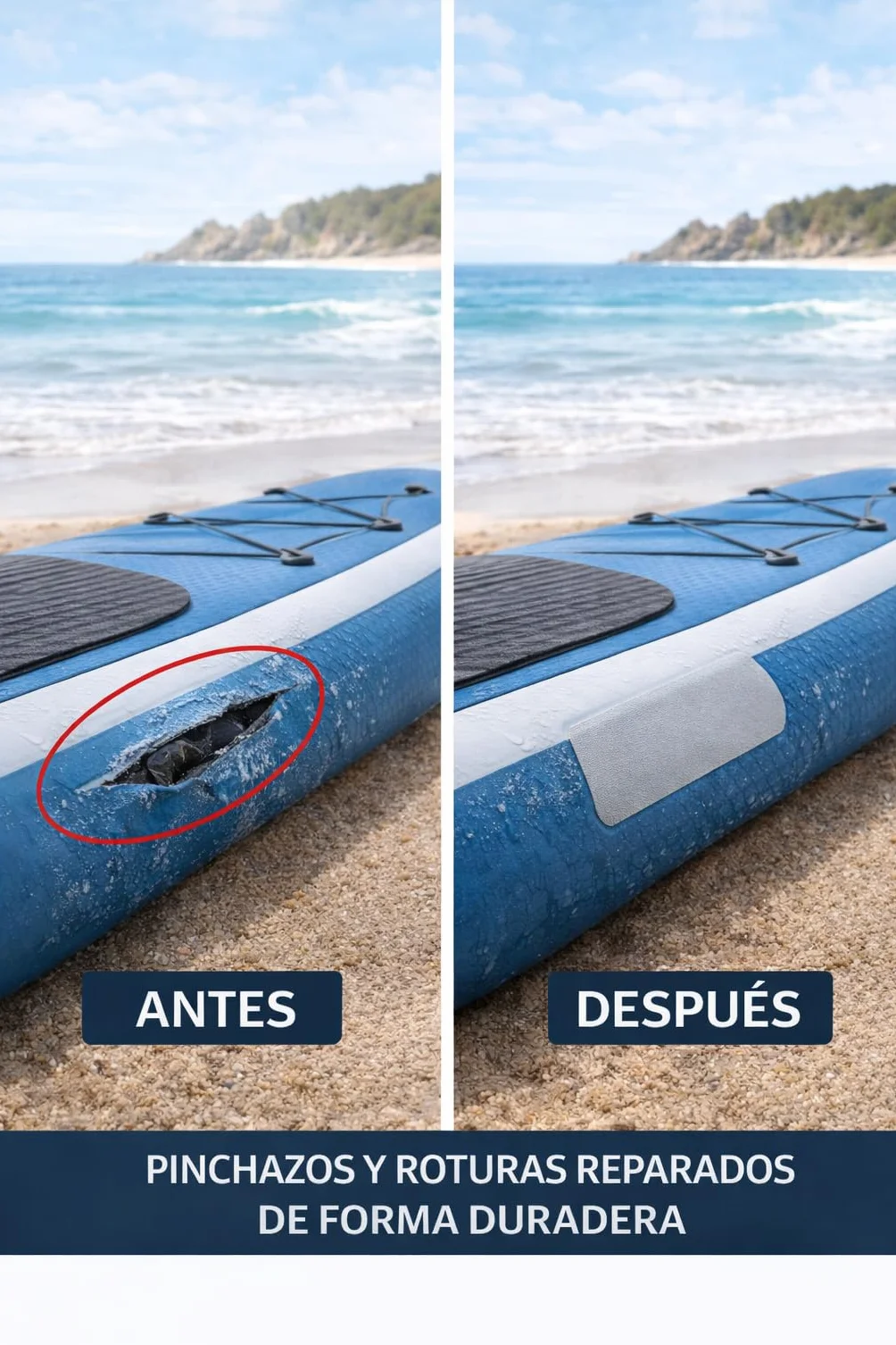 Kit Reparación PVC Profesional – Pegamento PVC 2 Componentes para Zodiac, Paddle Surf, Kayak y Hinchables – Incluye Parches, Pincel, Vaso, Guantes y Toallita (125 ml)
