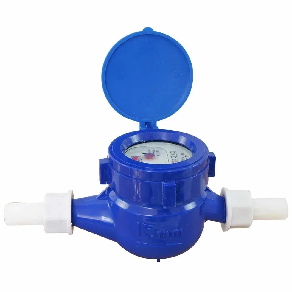 KATSU Contador de Agua Fría, Medidor de Flujo de Agua Doméstico de Jardín de Plástico ABS de 15 mm, Tipo Húmedo 15180515
