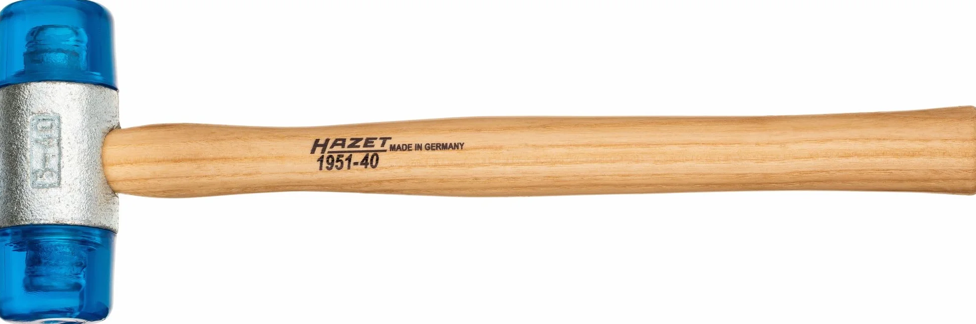 HAZET Martillo de plástico 1951-40 | brazo antirretorno | resistente a los golpes de acetato de celulosa | cabeza de martillo de 40 mm de diámetro | estilo robusto de fresno