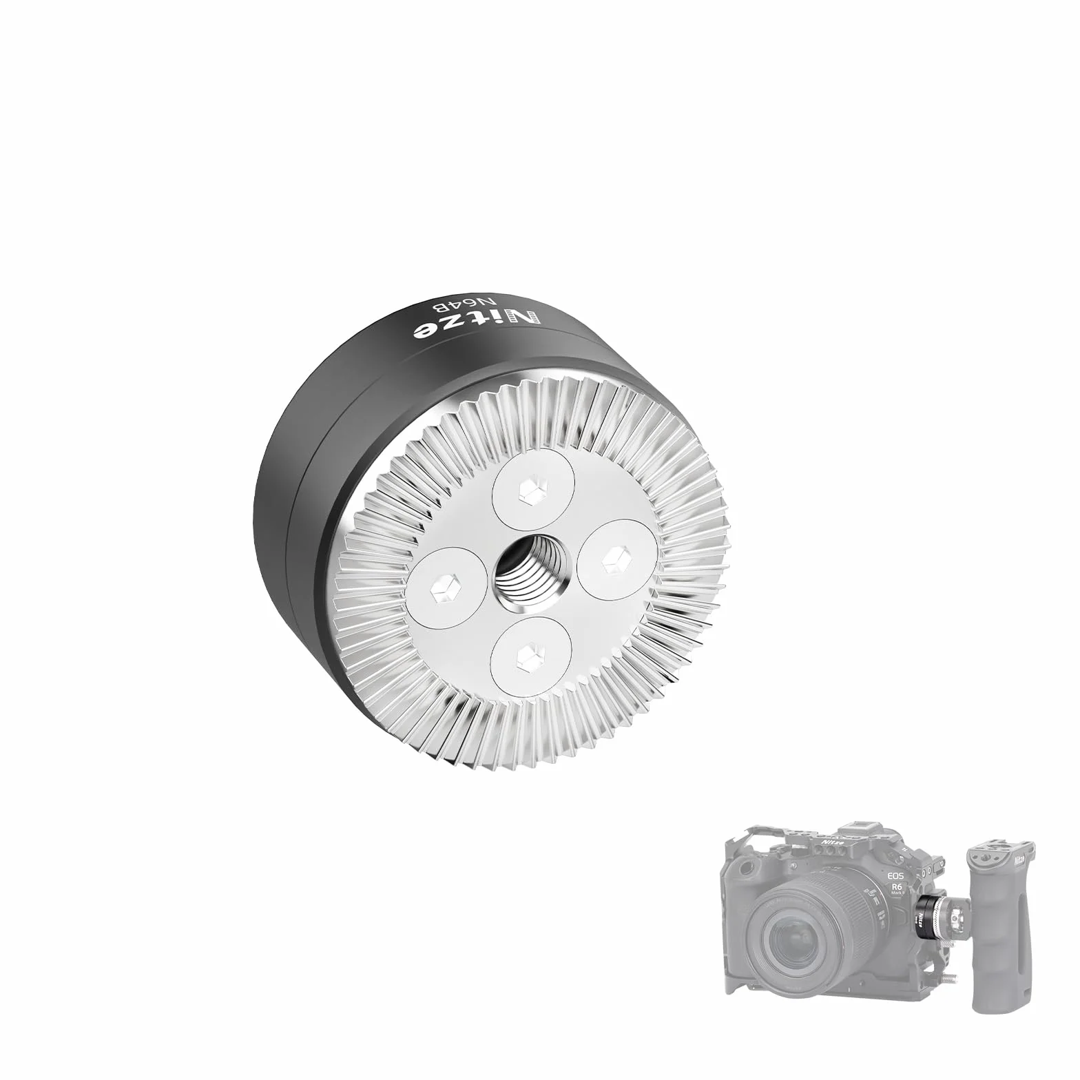 Nitze ARRI Standard Rosette Adapter, Adaptador de Roseta Hembra para ARRI con Tornillo de 1/4" y Pasadores de Fijación Desmontables, para Jaula de Cámara y Asa Lateral - N64B