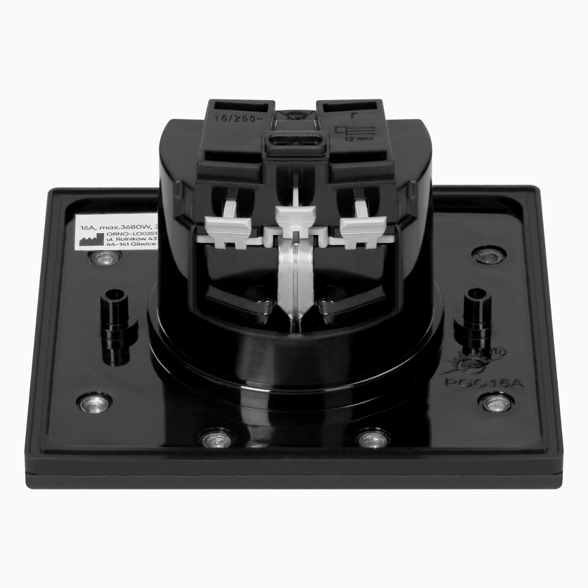 Enchufe Empotrable Negro Mate de Diseño Moderno | Con Tapa Hermética IP44 para Baño y Cocina | Enchufe de Pared Tipo Schuko Premium 1x2P+T (Negro)