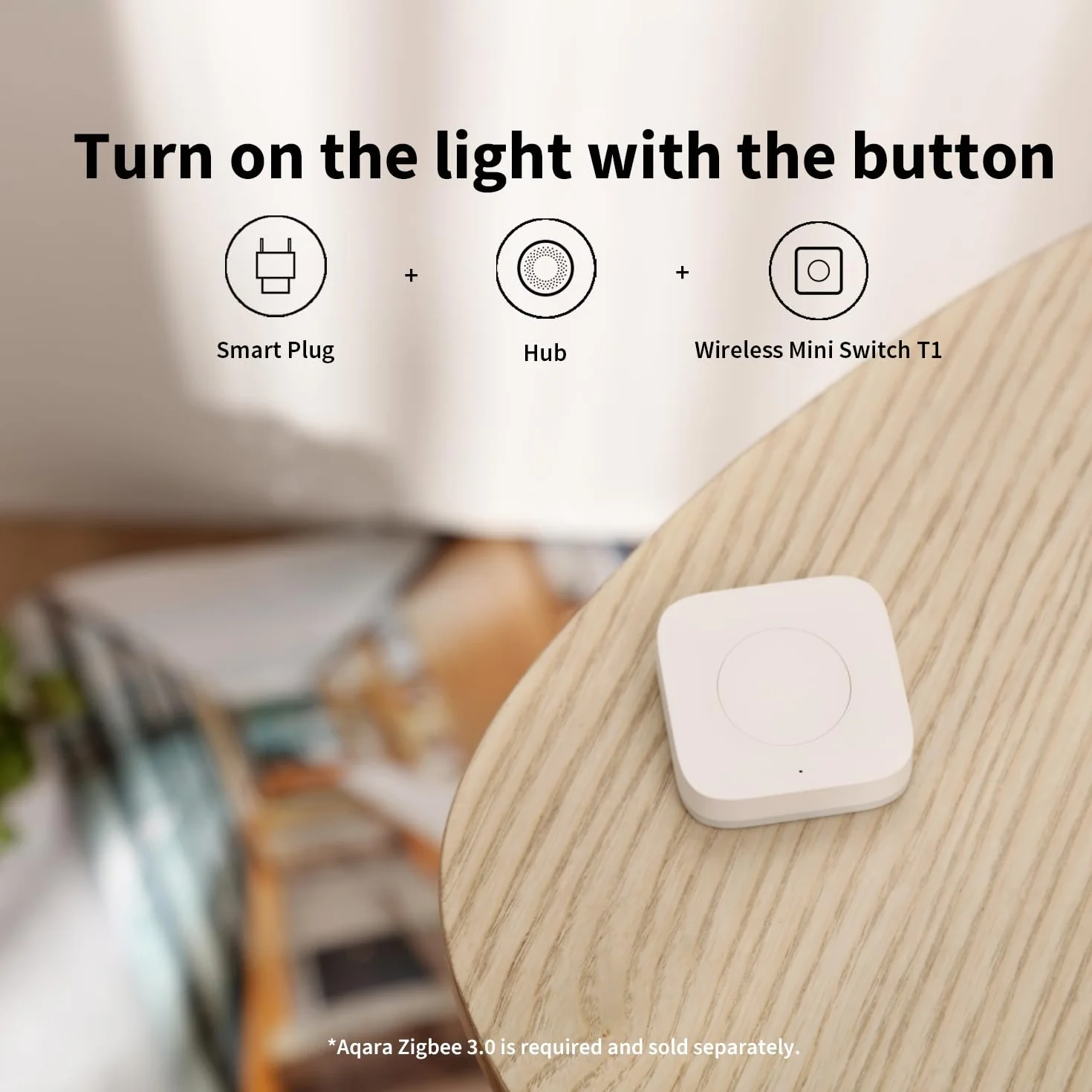 Aqara Botón Inalámbrico T1, Requiere AQARA HUB Zigbee 3.0