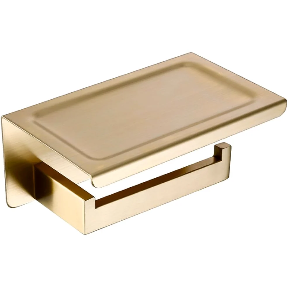 Juego de Accesorios de baño de Oro Cepillado Soporte para Rollo de Papel higiénico para Montaje en Pared Toallero Percha para Batas Kit de Accesorios de Acero Inoxidable, Soporte para teléfono BG