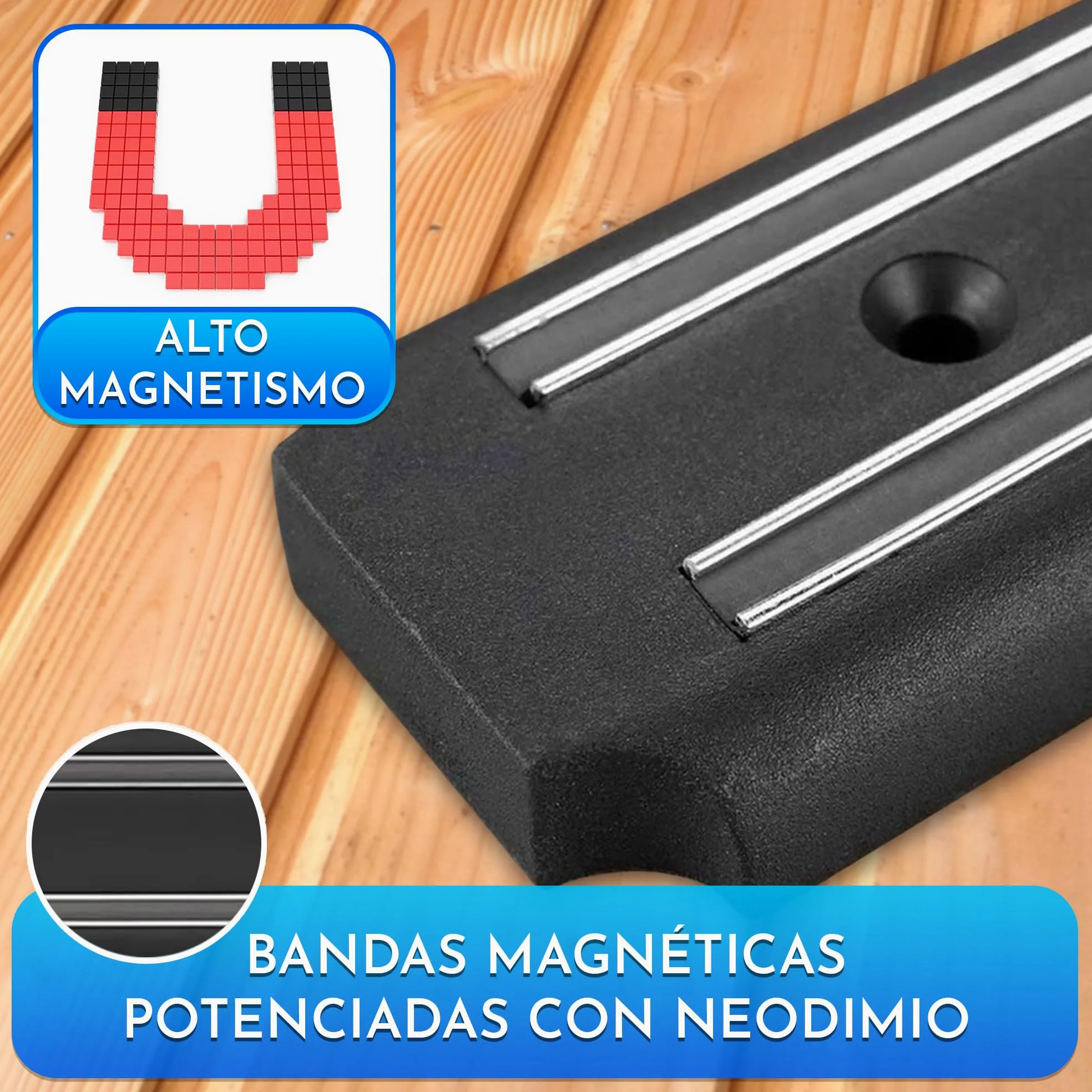 Organizador herramientas pared magnetico 4 uds 33 cm x 5 cm iman