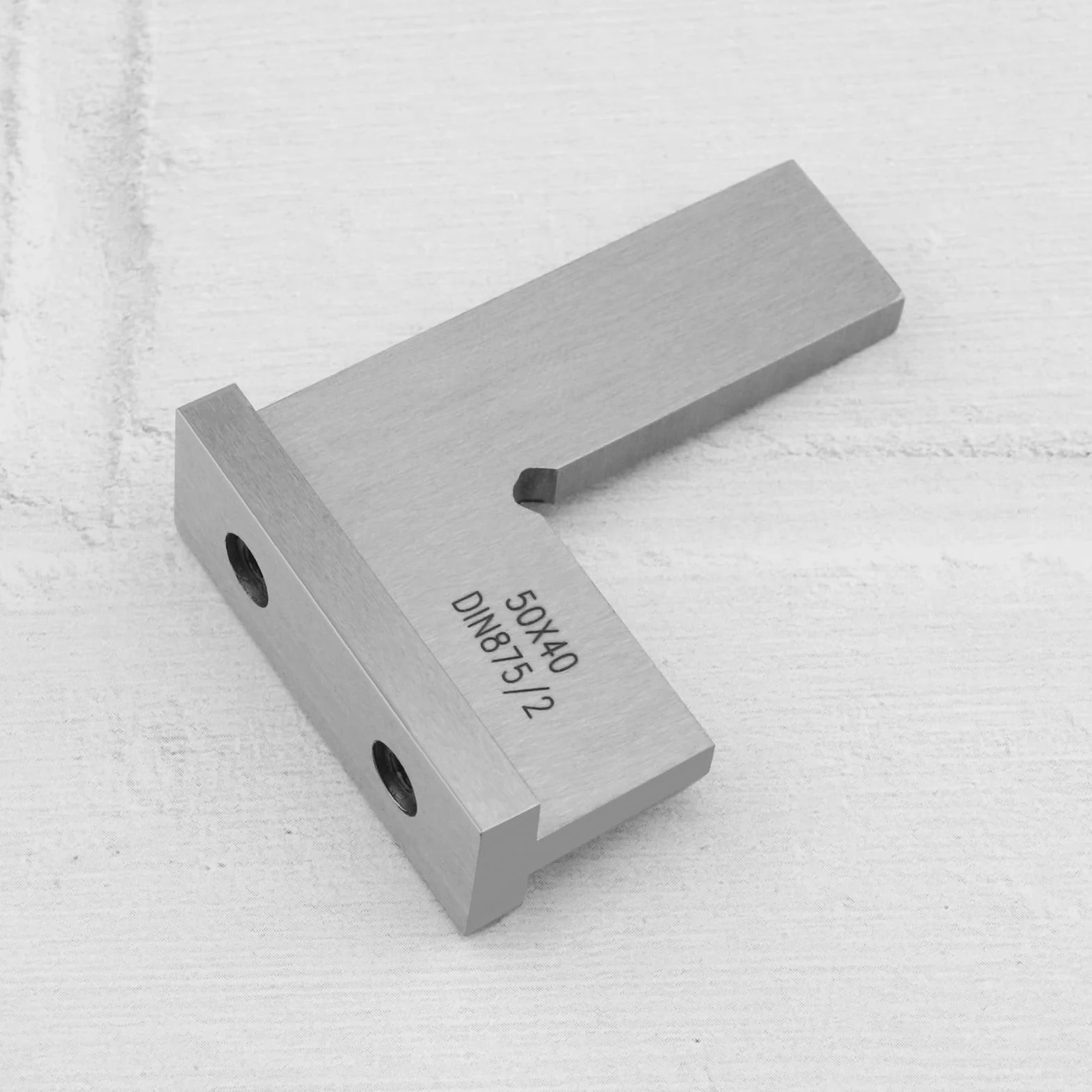 Regla Escuadra de Ingeniero Precisión DIN875/2 Acero al Carbono 50x40mm