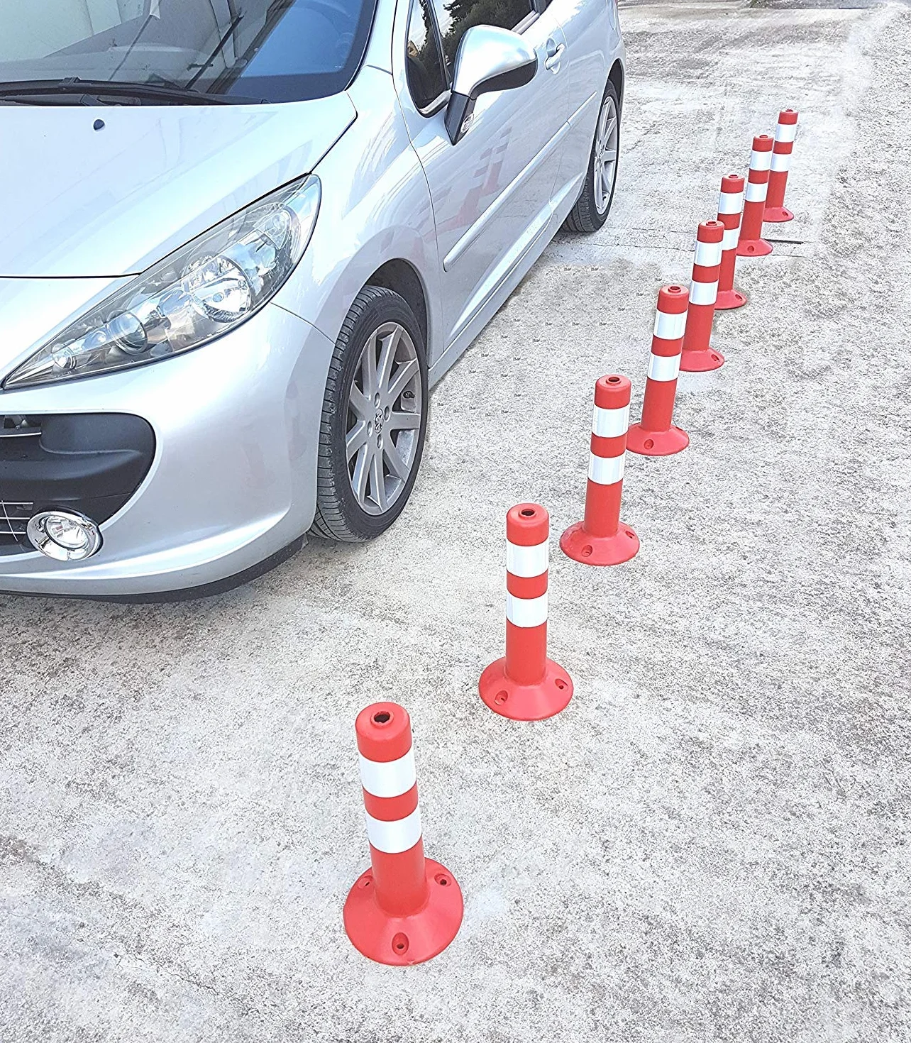 Postes Flexibles Rojo Blanco 45 cm (Paquete de 2)