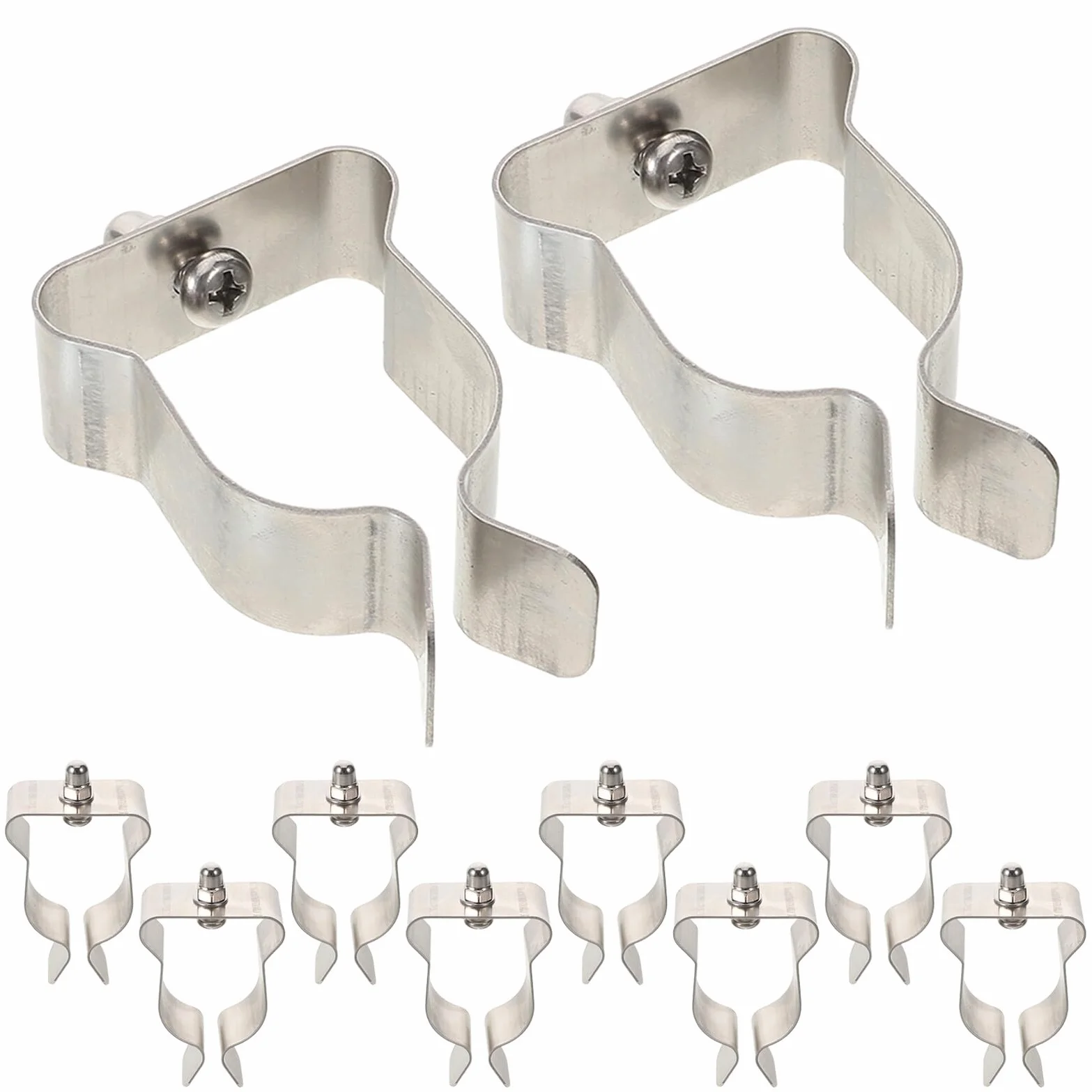 DOITOOL Clip de Resorte para Tapa de Pozo de Ventana, Acero Inoxidable, Kit de 10 Abrazaderas Tornillos y Tuercas, Soporte Resistente Corrosión para Fijación de Paneles de Vidrio