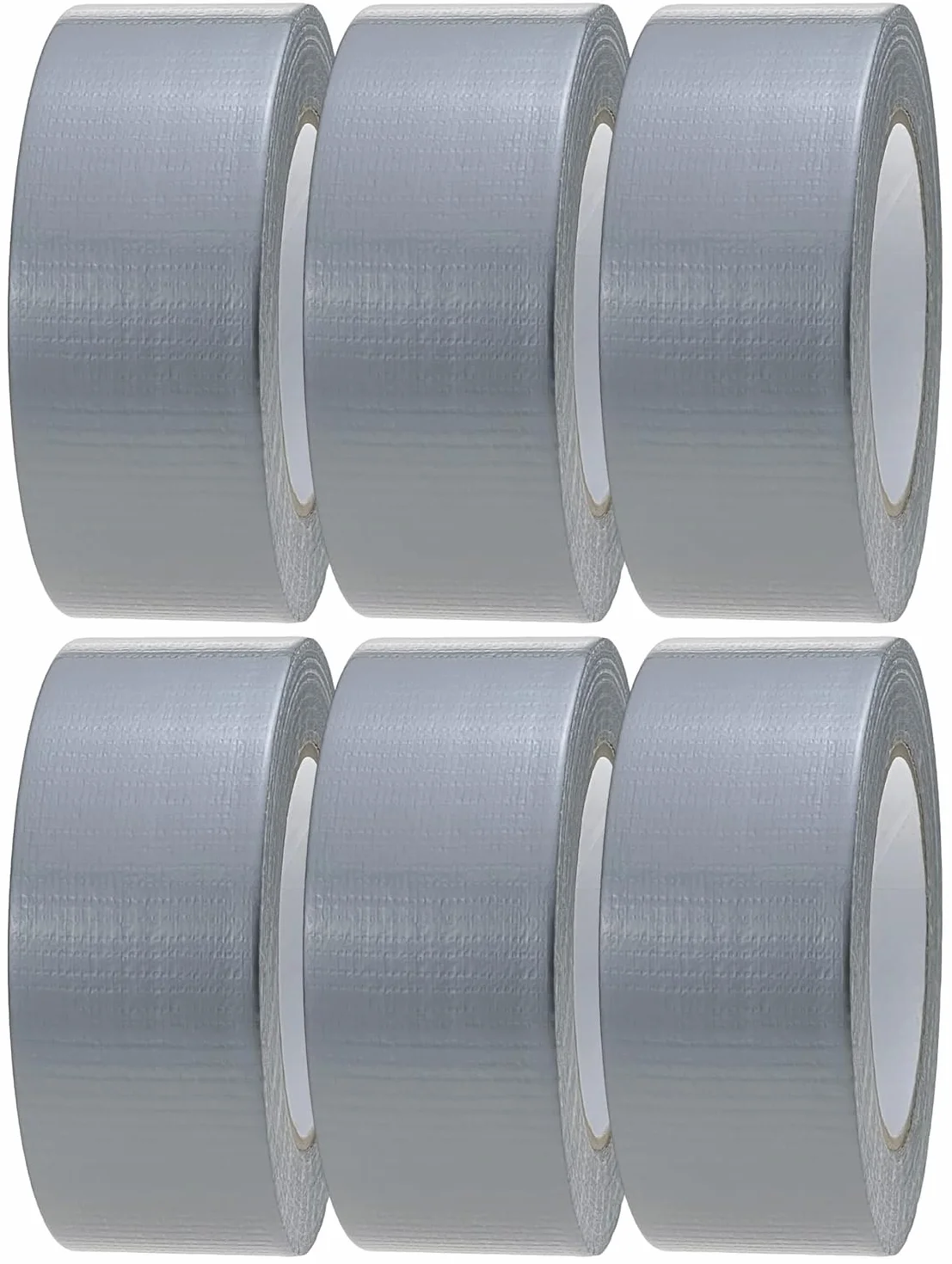 Crimson Starfish Cinta adhesiva plateada,6 rollos de cinta adhesiva Gaffer de 48 mmx45 m, cinta adhesiva multiusos para interiores y exteriores, cinta adhesiva ultra fuerte