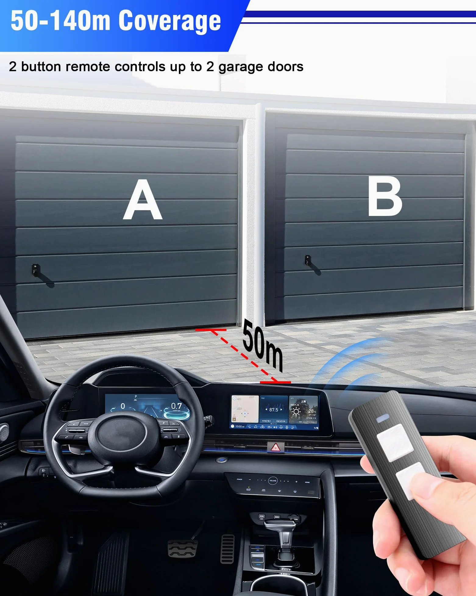 Mando a distancia para Sommer Slider+ TX40-868-4, 4018 Pearl Twin, 868MHz, 2 botones, mando a distancia Tubauto a distancia puerta para S10019-00001