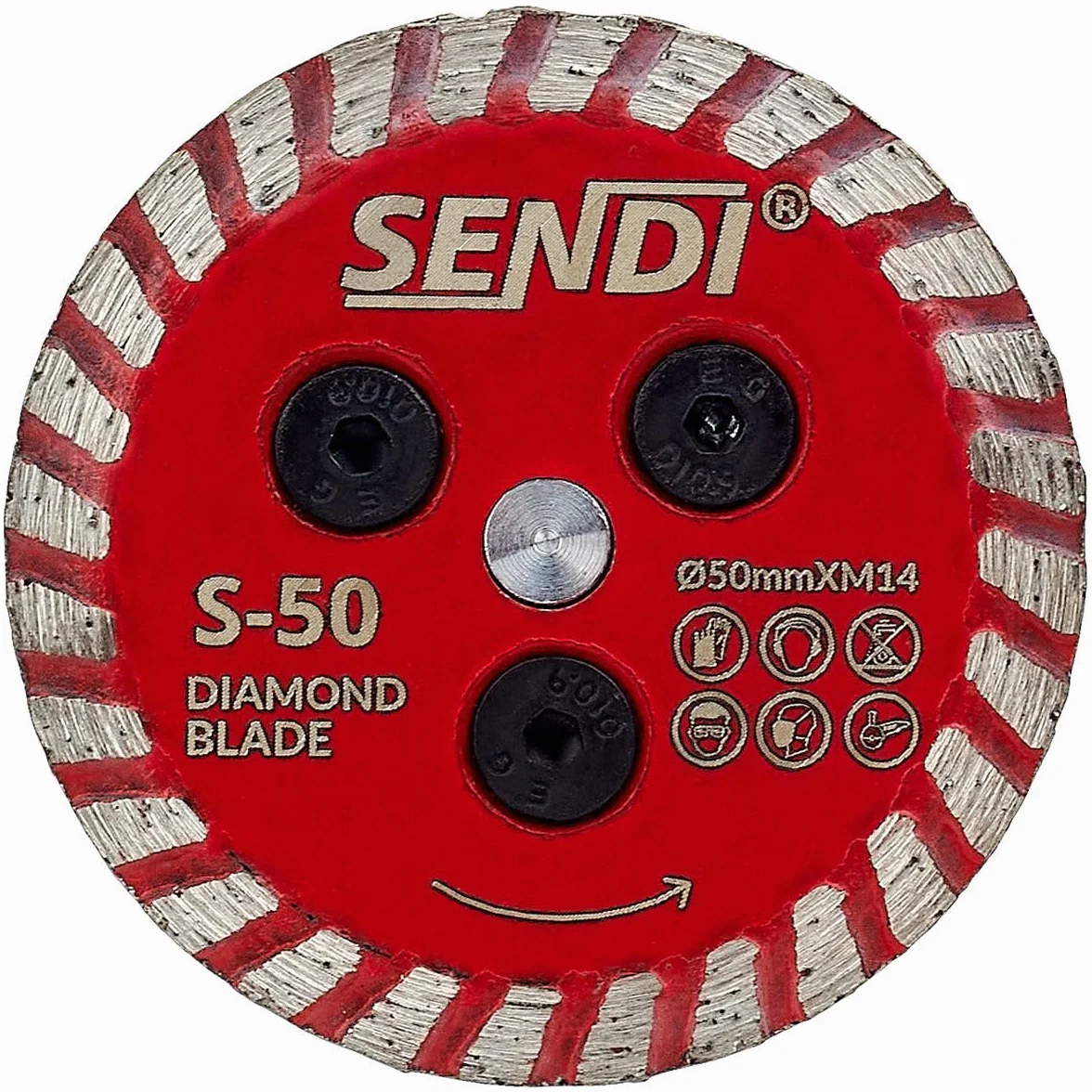 Disco de Diamante SENDI S-50 50MM X M14 - Disco de 50MM de Diametro para el Socavado de Azulejos con Montaje en Rosca M14 - Permite un Muy buen Manejo en el Saneamiento de Juntas de Azulejos.