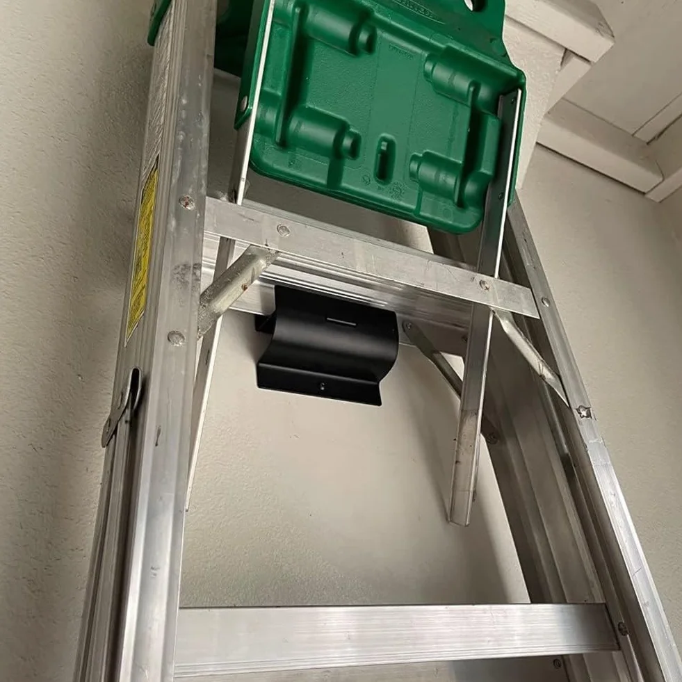 Percha de Escalera de Alta Resistencia, de Escalera de Montaje en Pared para Almacenamiento de Escaleras, Perchas de Carretilla para Pared de Garaje, 1 Paquete