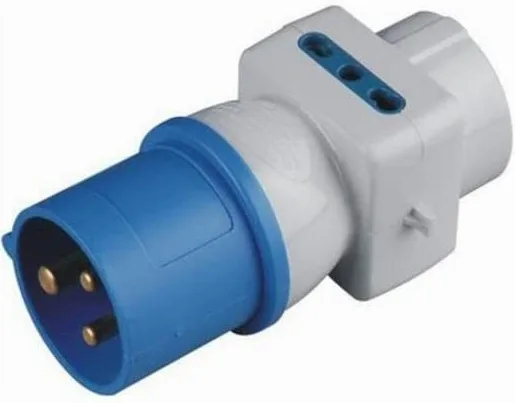 Adaptador de enchufe industrial CEE 16 A, toma Schuko + bipaso 10/16 A 250 V