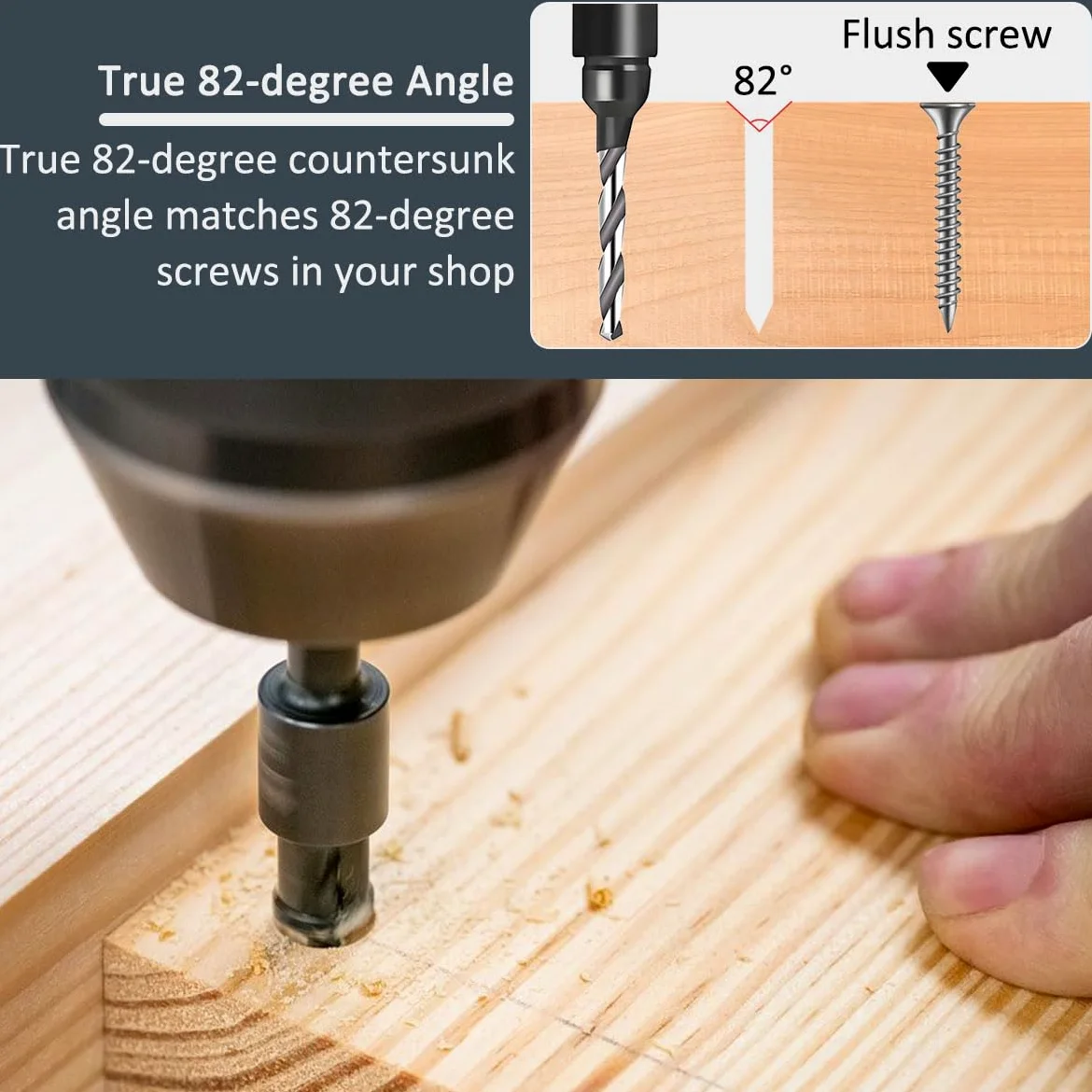 Juego de cortadores de tapones para madera Brocas avellanadoras (#5, #6, #8, #10, #12) 1/4 Inch Hex Shank madera enchufe agujero cortador Garra de acero al carbono para carpintería