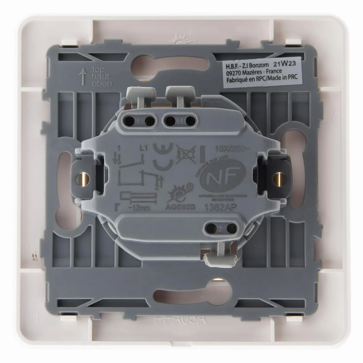Zenitech - Mando para Persianas 2300W 10A - Instalación Empotrada Lista para Usar - Motor Compacto y Soporte con Clip - Ajuste Milimétrico - Blanco - 86x86 mm