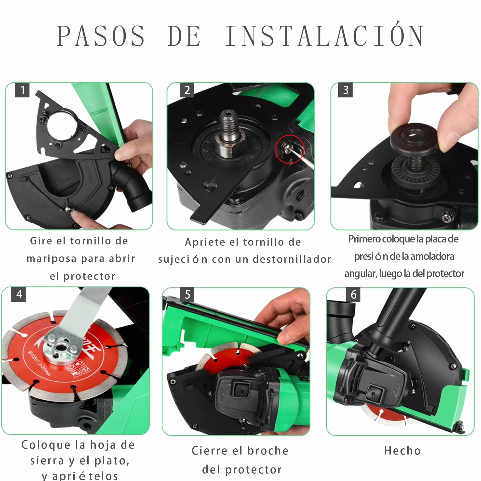 Accesorio de Guía de Corte con Aspiración, Compatible con Amoladoras y Discos de 115/125 mm, Diseño con Caperuza de Cierre Rápido Ø 125 mm