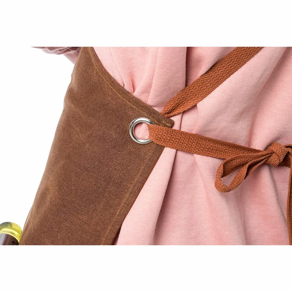 Delantal de trabajo para hombre de trabajo, resistente, lona encerada, ajustable, con 3 bolsillos grandes para ingenieros, carpintero, manualidades, cocina, jardín, cerámica, taller de artesanía