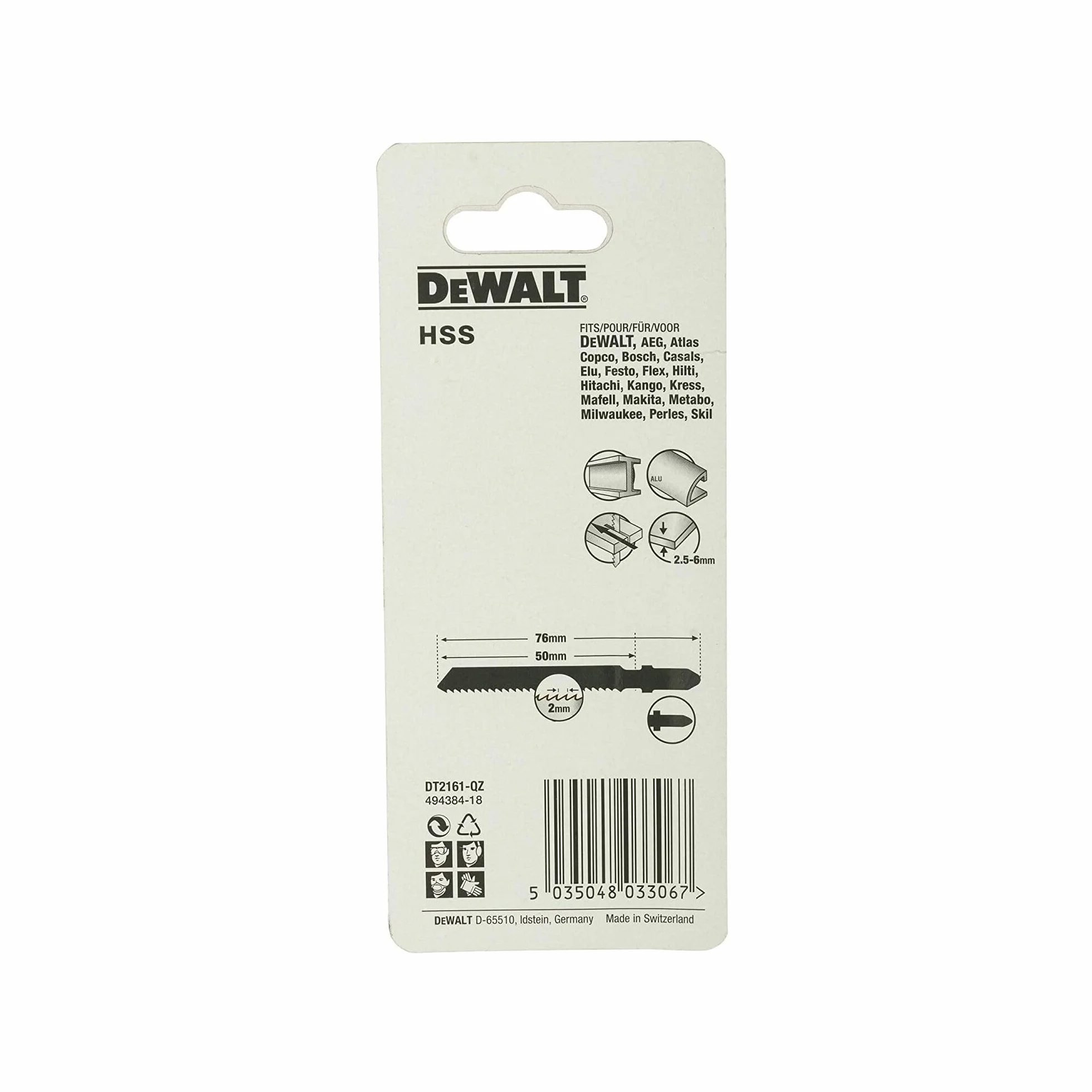 DeWalt Hojas de sierra de calar HSS 76 mm 2 mm para metales espesos no ferrosos aluminio