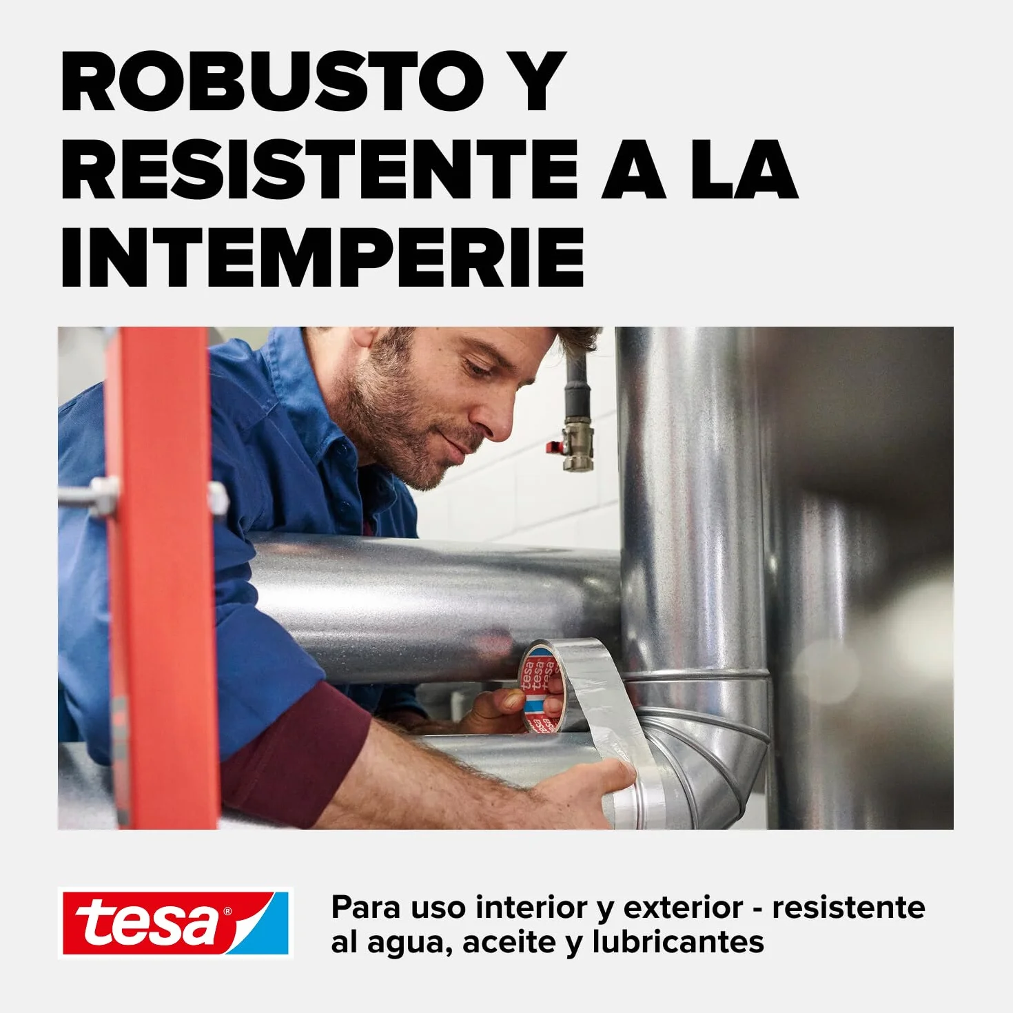 tesa 56223-00000-01-Cinta de Aluminio 50 micras-10m x 50mm, Standard, 10mx50mm