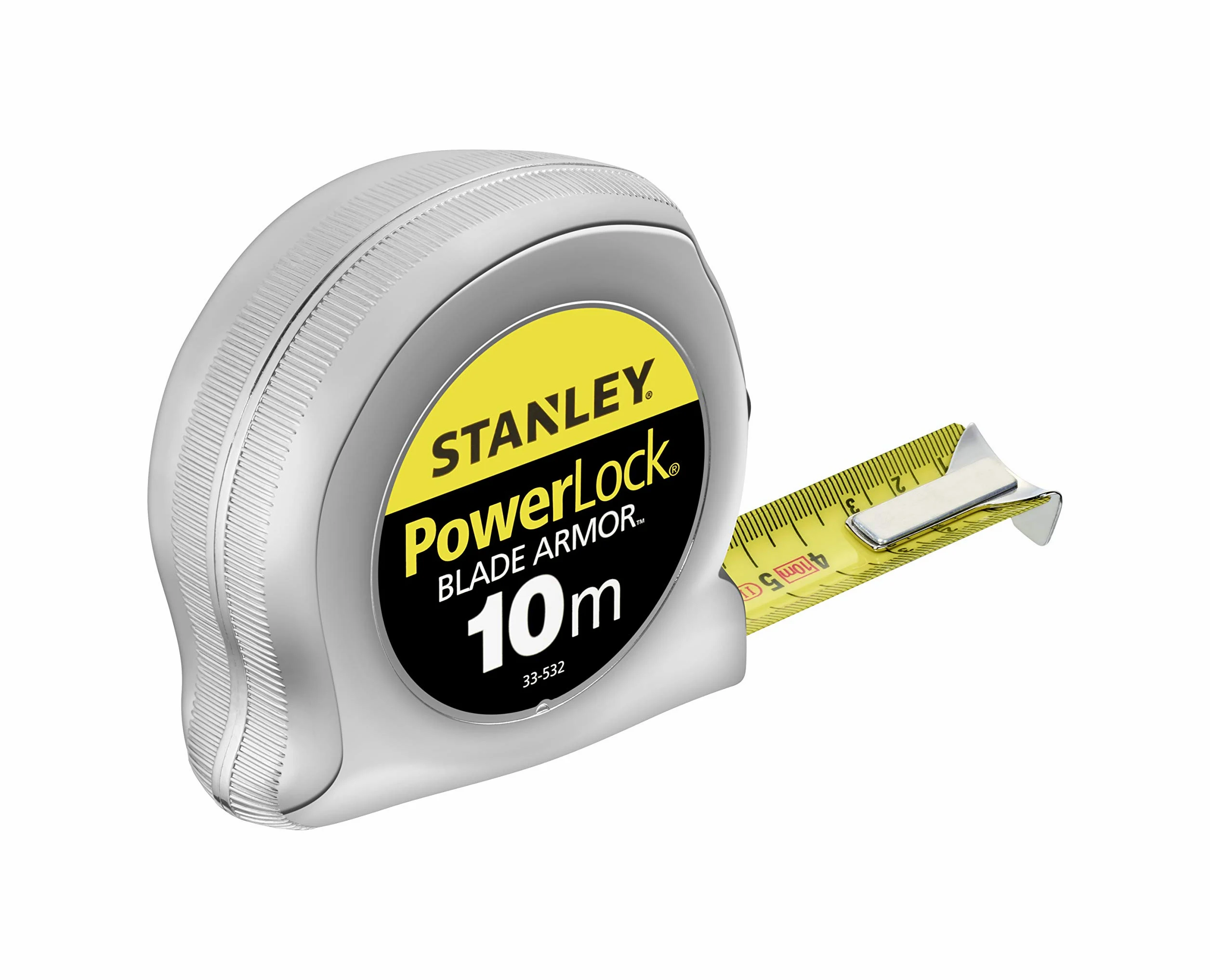 Stanley 0-33-532 - Flexómetro Powerlock Blade Armor, 10 m x 25 mm